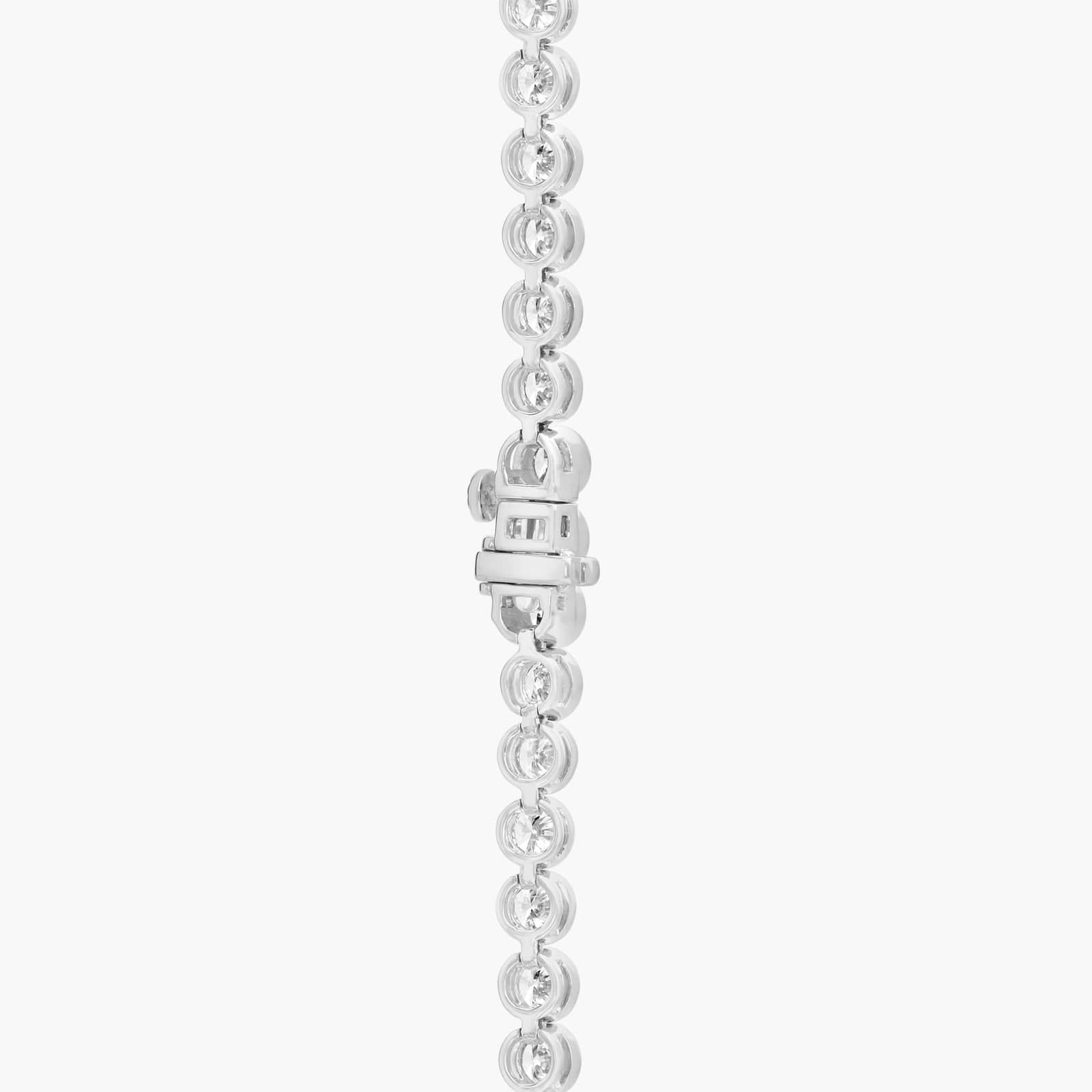 Bezel Tennis Necklace With 20 CTW Round Diamonds in Platinum