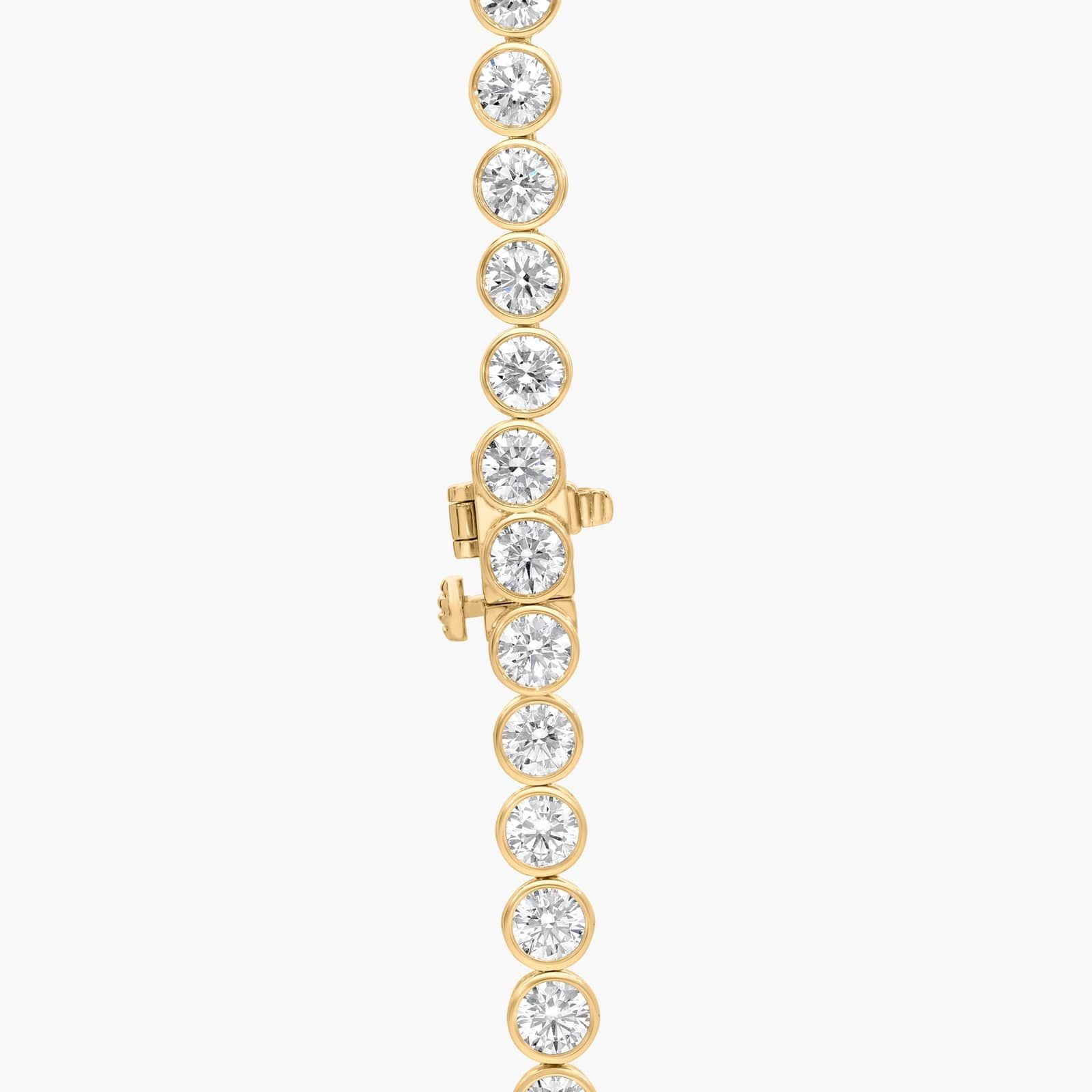 Bezel Tennis Necklace With 20 CTW Round Diamonds in 14K Yellow Gold