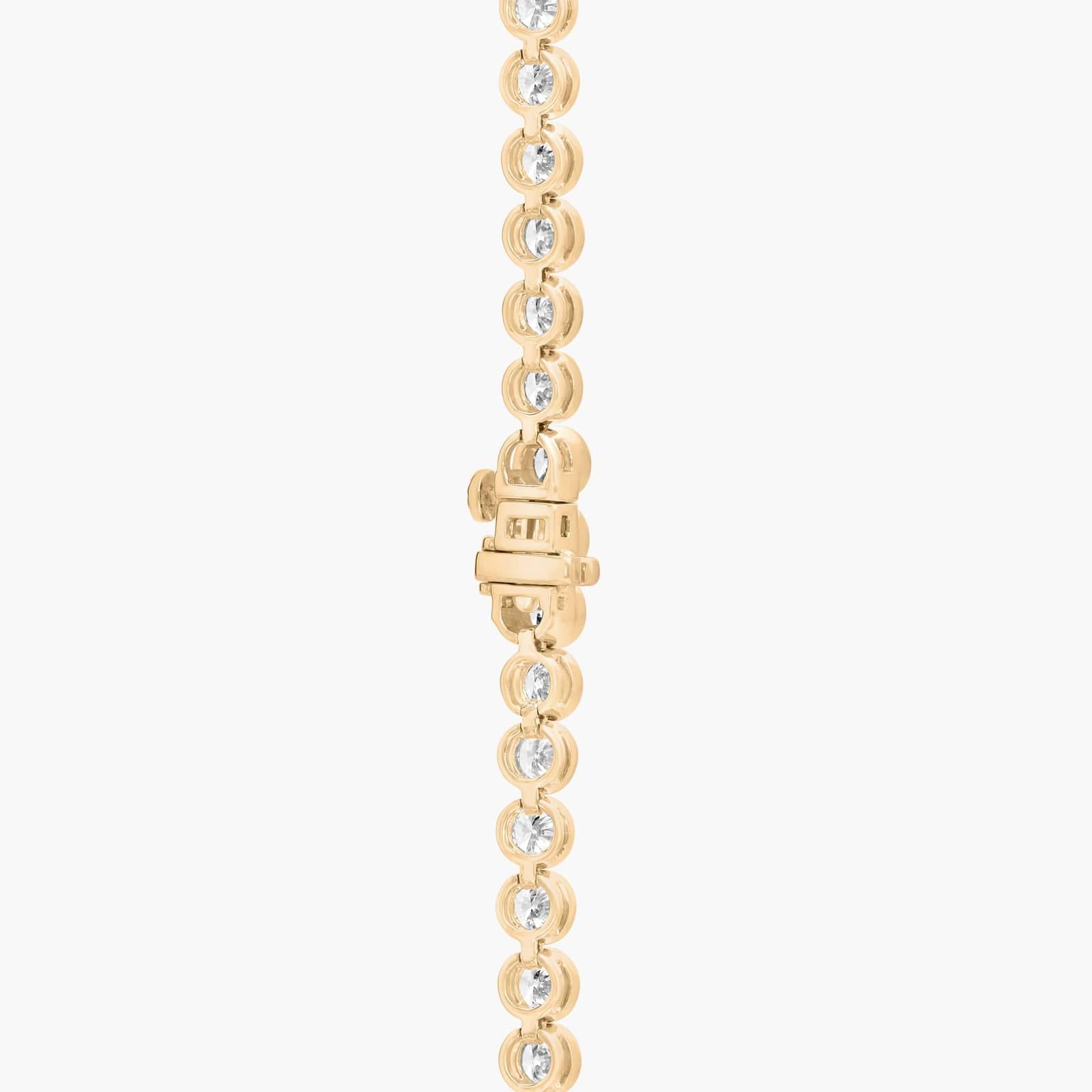 Bezel Tennis Necklace With 20 CTW Round Diamonds in 14K Yellow Gold