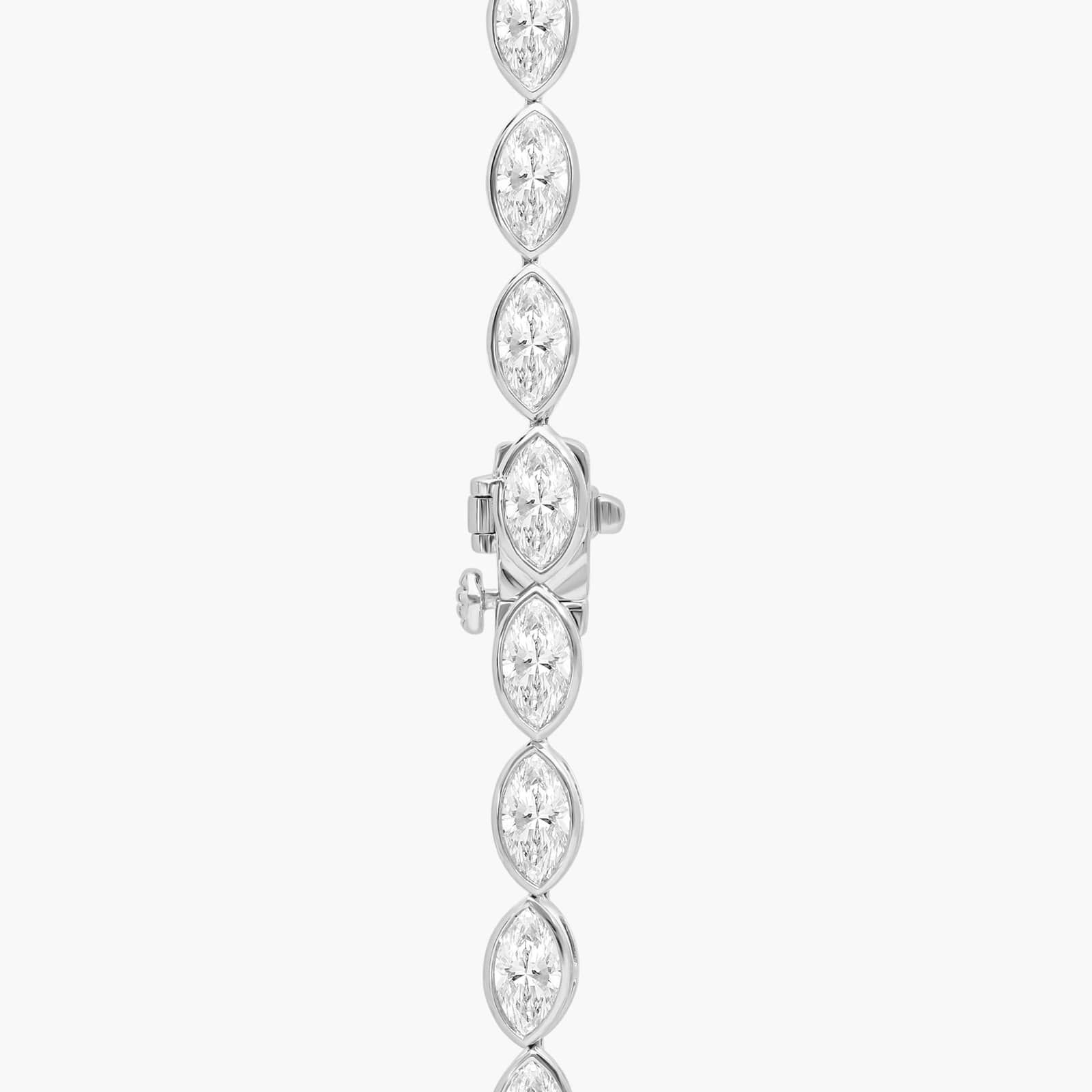 East-West Bezel Tennis Necklace With 20 CTW Marquise Cut Diamonds in Platinum