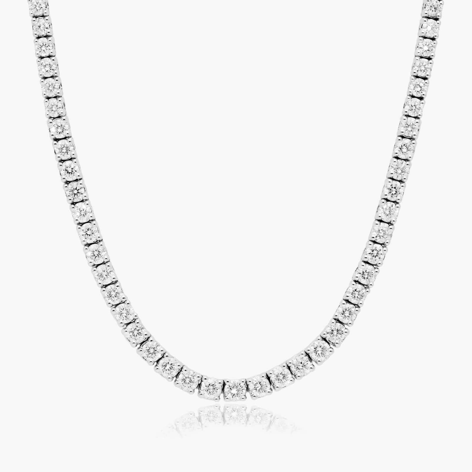 14K White Gold Lab-Grown Diamond Half Tennis Necklace ( 3.00 CTW - F-G / VS1-VS2)