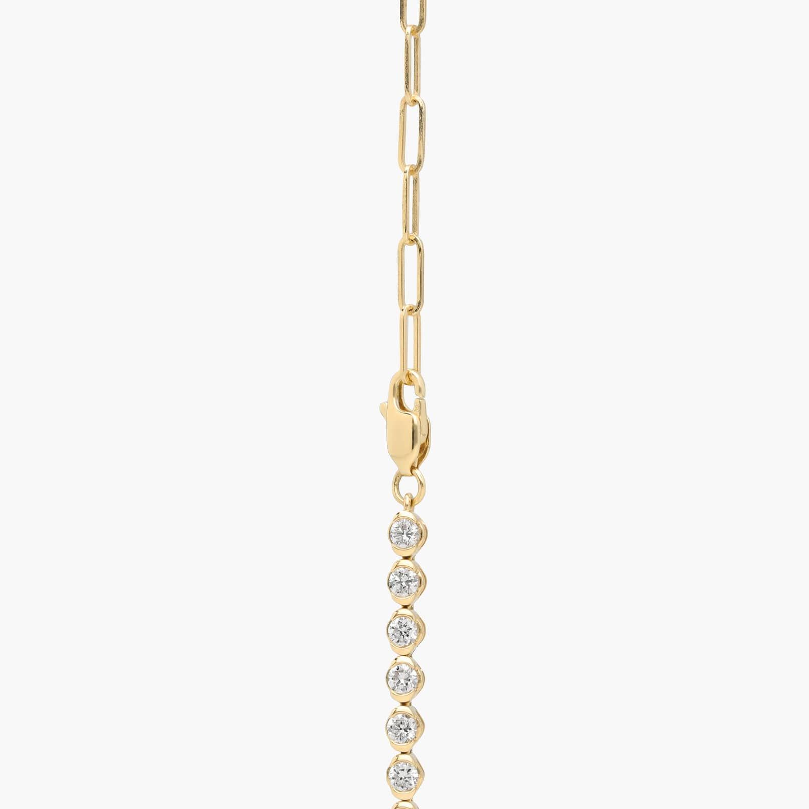 Mini Half Tennis Necklace With 4CTW Round Cut Diamonds In 14K Yellow Gold