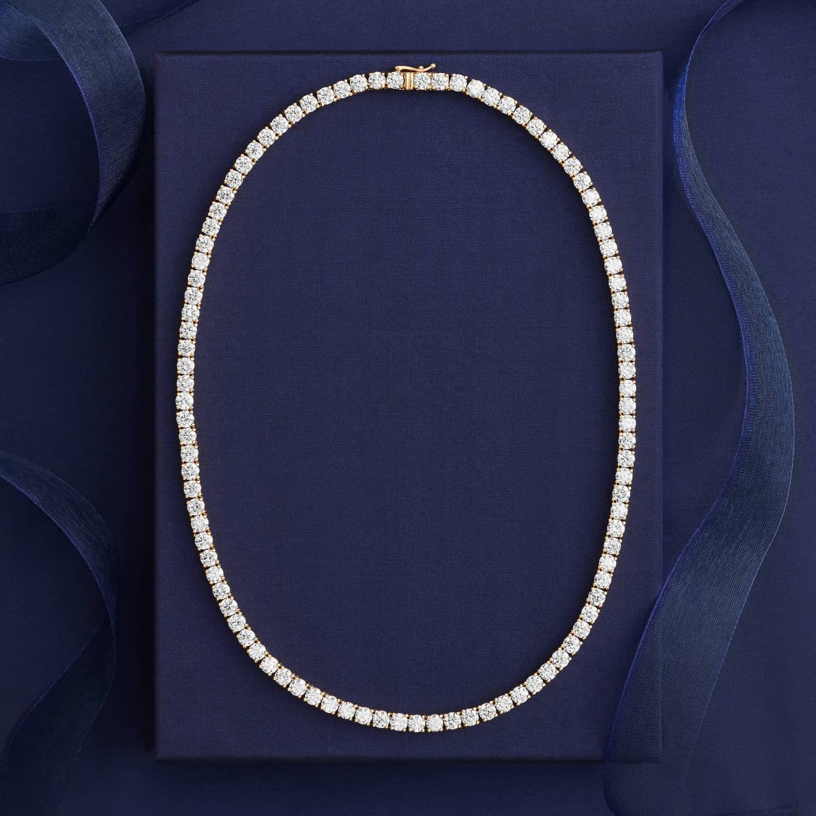 Diamond Tennis Necklace in 14K Yellow Gold (30 ct. tw.)