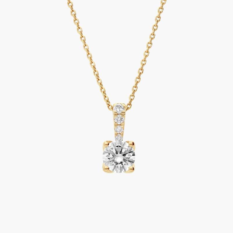 Lab-Grown Diamond Petal Pendant in 14K Yellow Gold (3/4 ct. tw.)