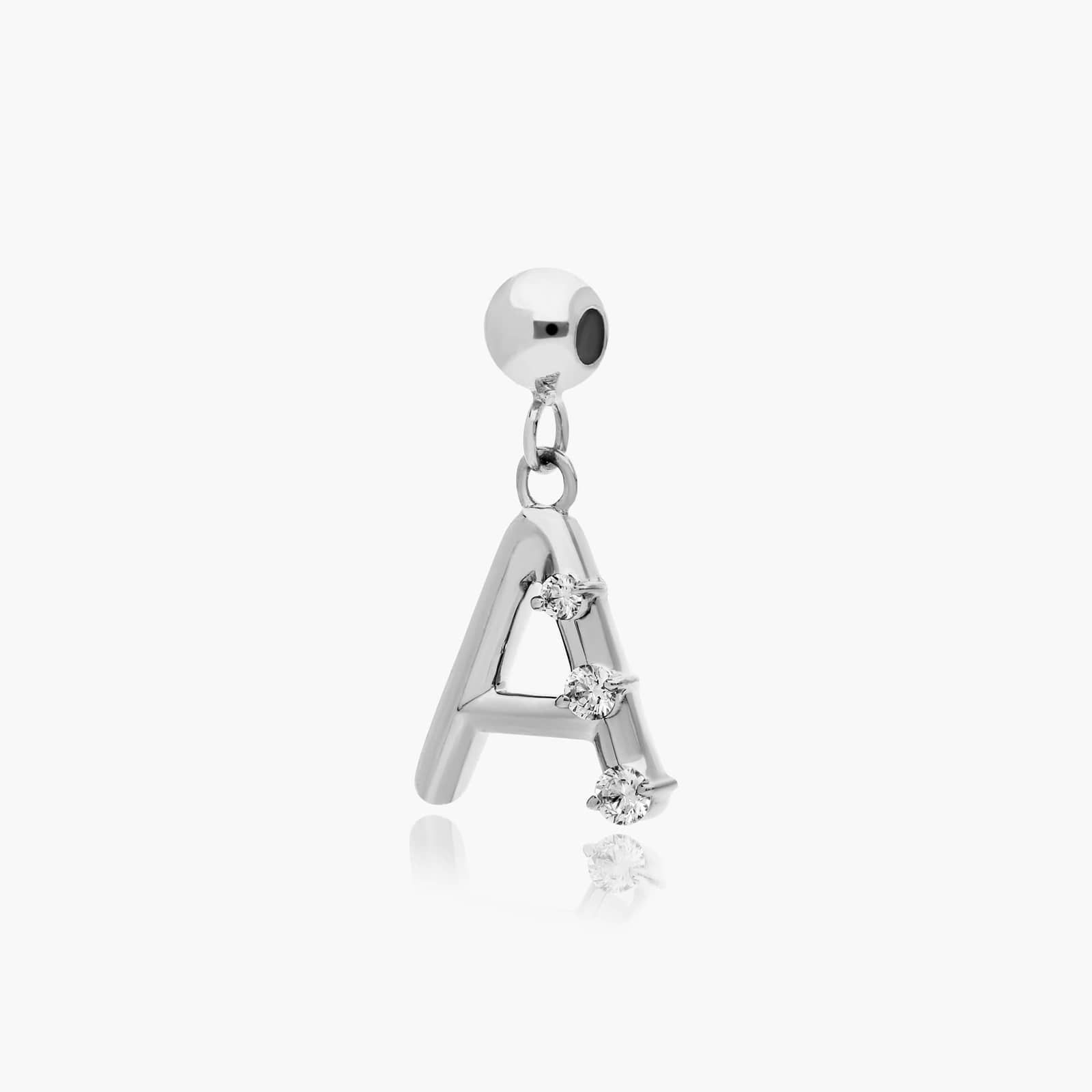 A Initial Lab-Grown Diamond Charm In 14K White Gold By James Allen