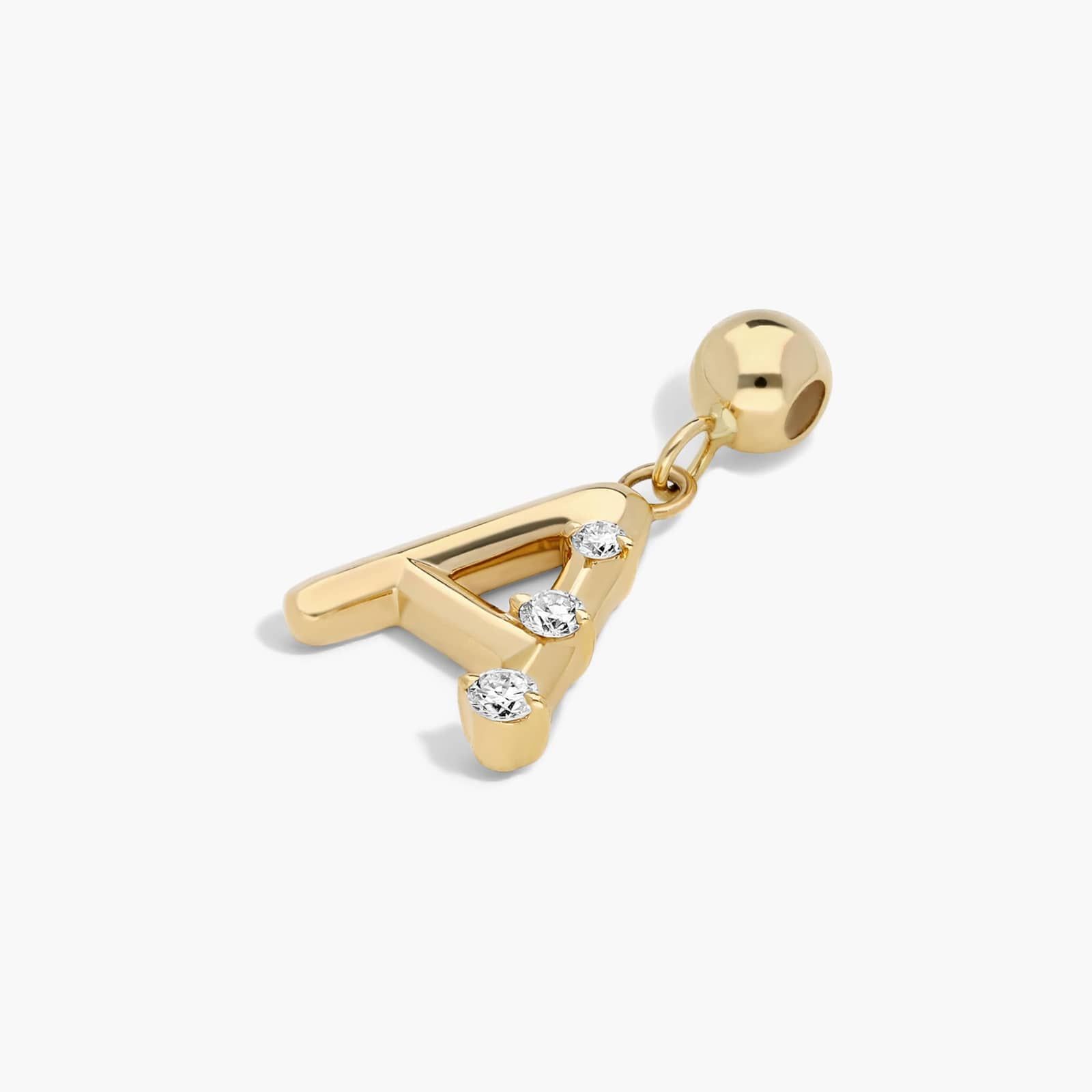 A Initial Lab-Grown Diamond Charm In 14K Yellow Gold By James Allen