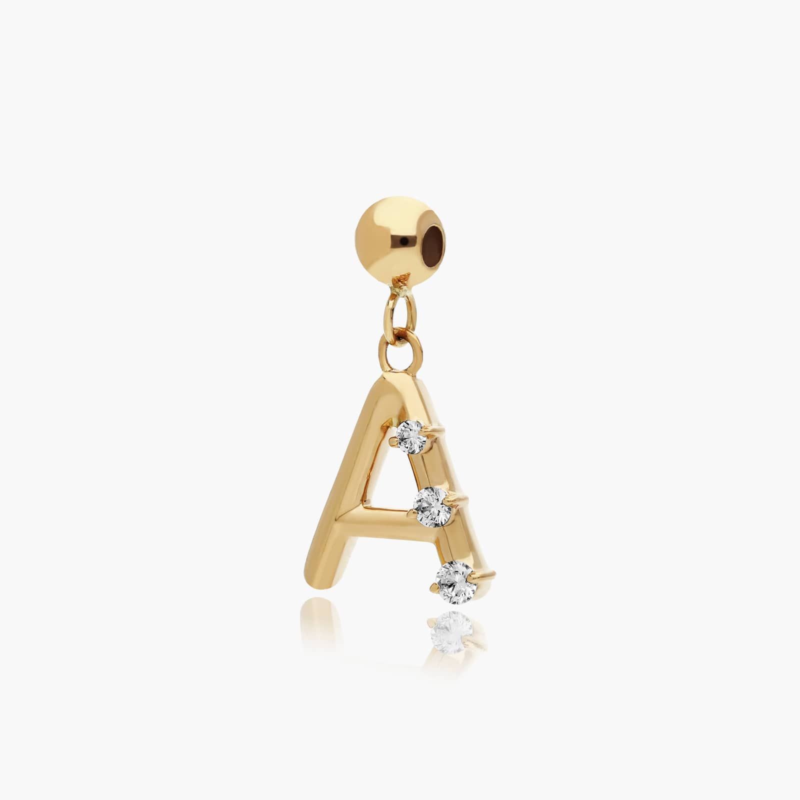A Initial Lab-Grown Diamond Charm In 14K Yellow Gold By James Allen