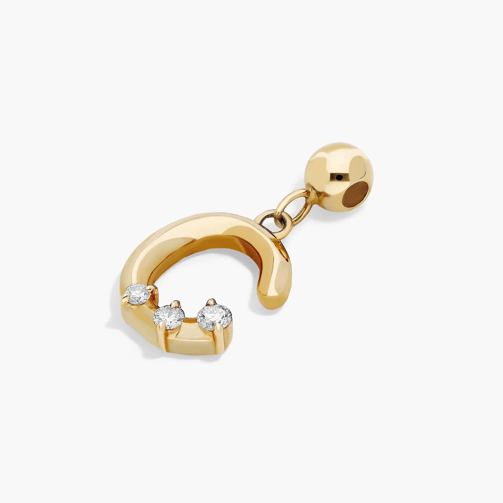 C Initial Lab-Grown Diamond Charm In 14K Yellow Gold By James Allen