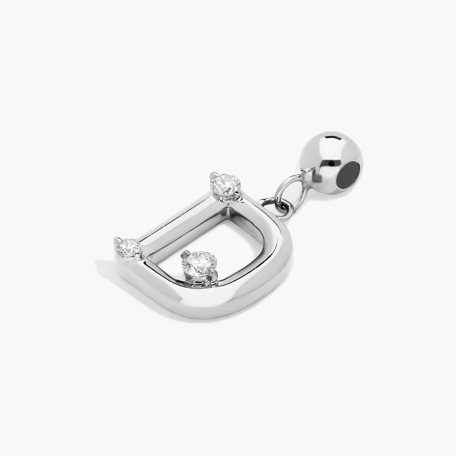 D Initial Lab-Grown Diamond Charm In 14K White Gold By James Allen