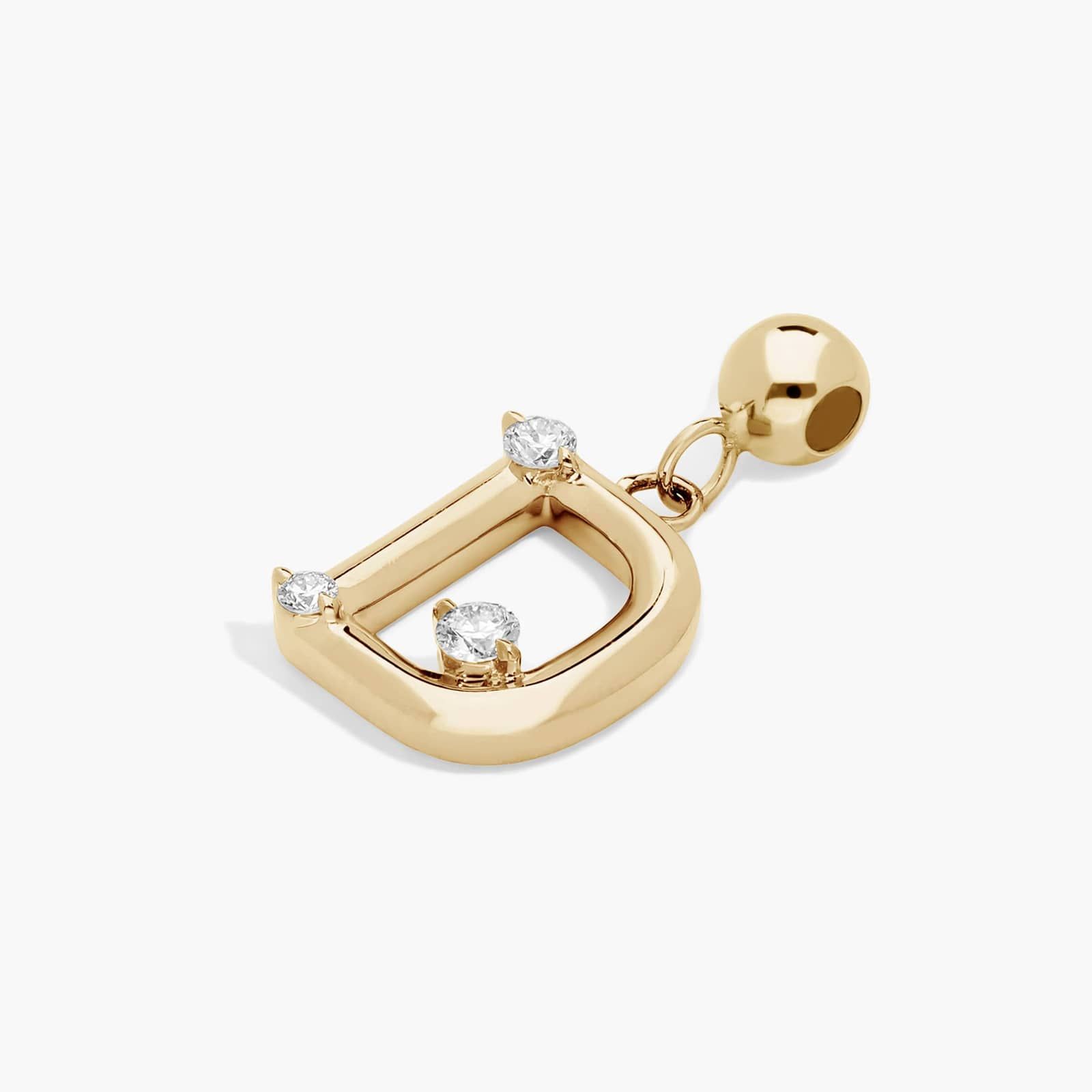 D Initial Lab-Grown Diamond Charm In 14K Yellow Gold By James Allen