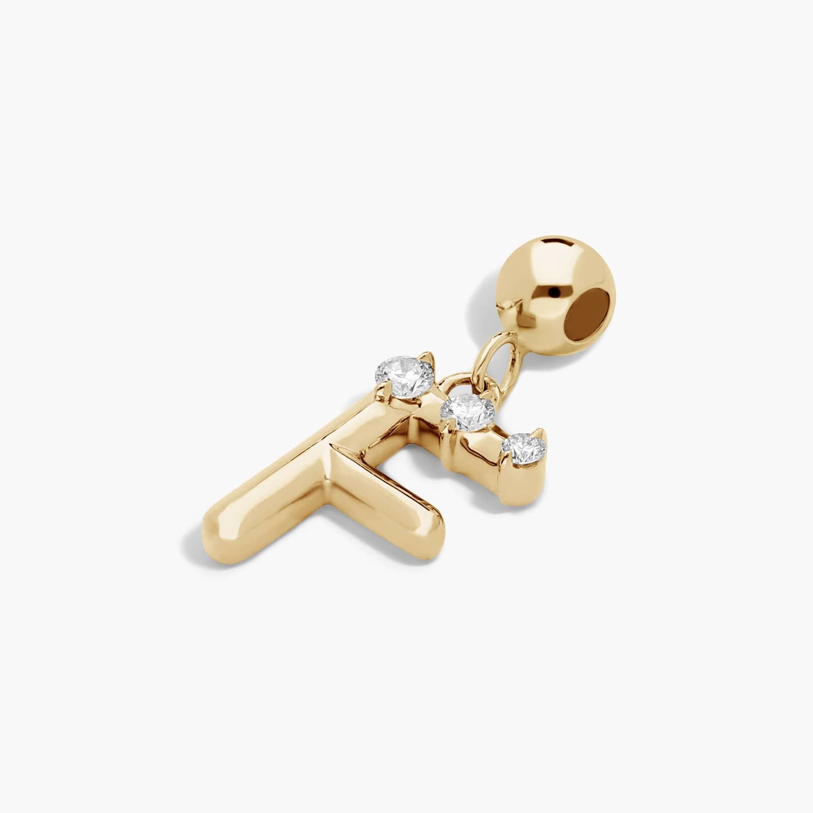 F Initial Lab-Grown Diamond Charm In 14K Yellow Gold By James Allen