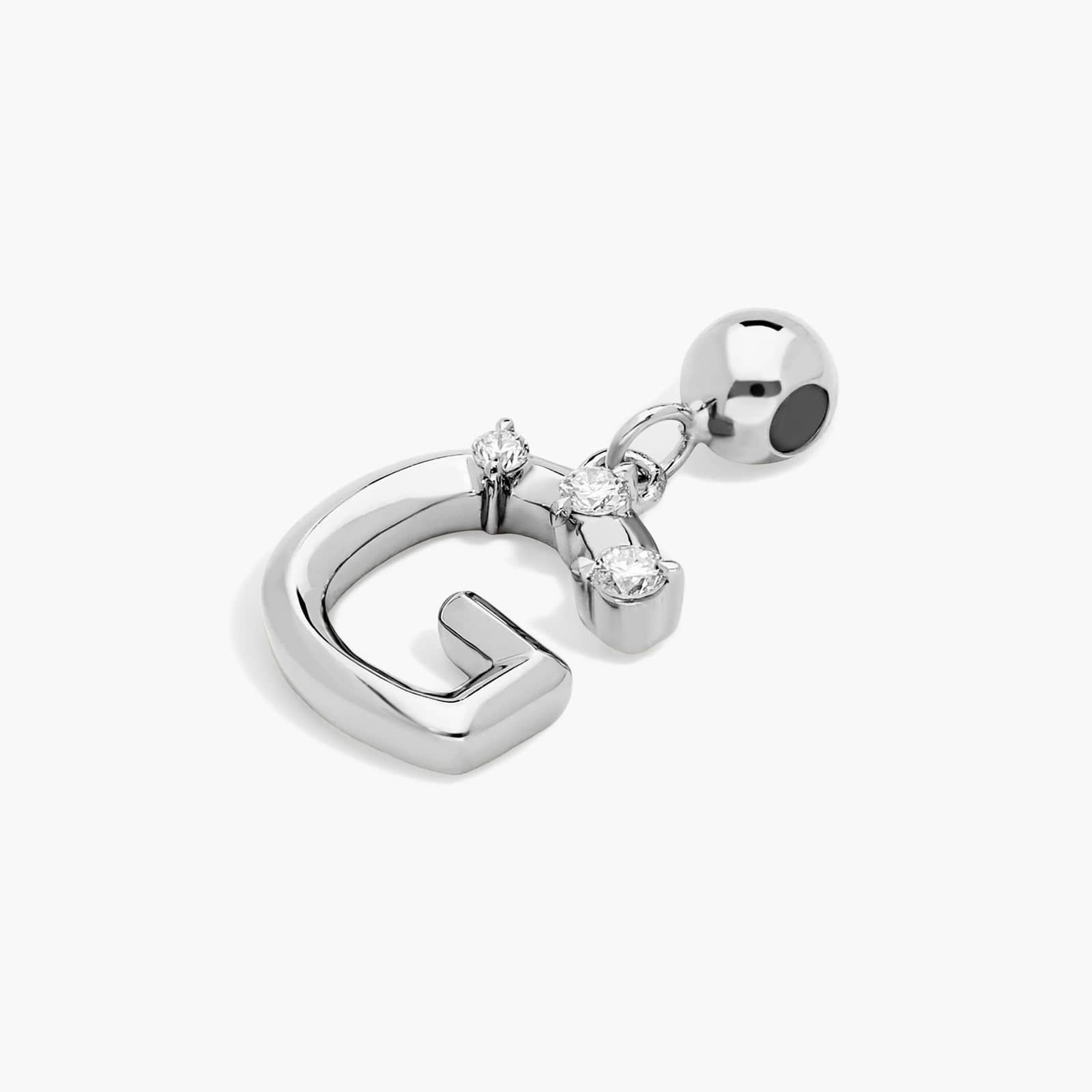 G Initial Lab-Grown Diamond Charm In 14K White Gold By James Allen
