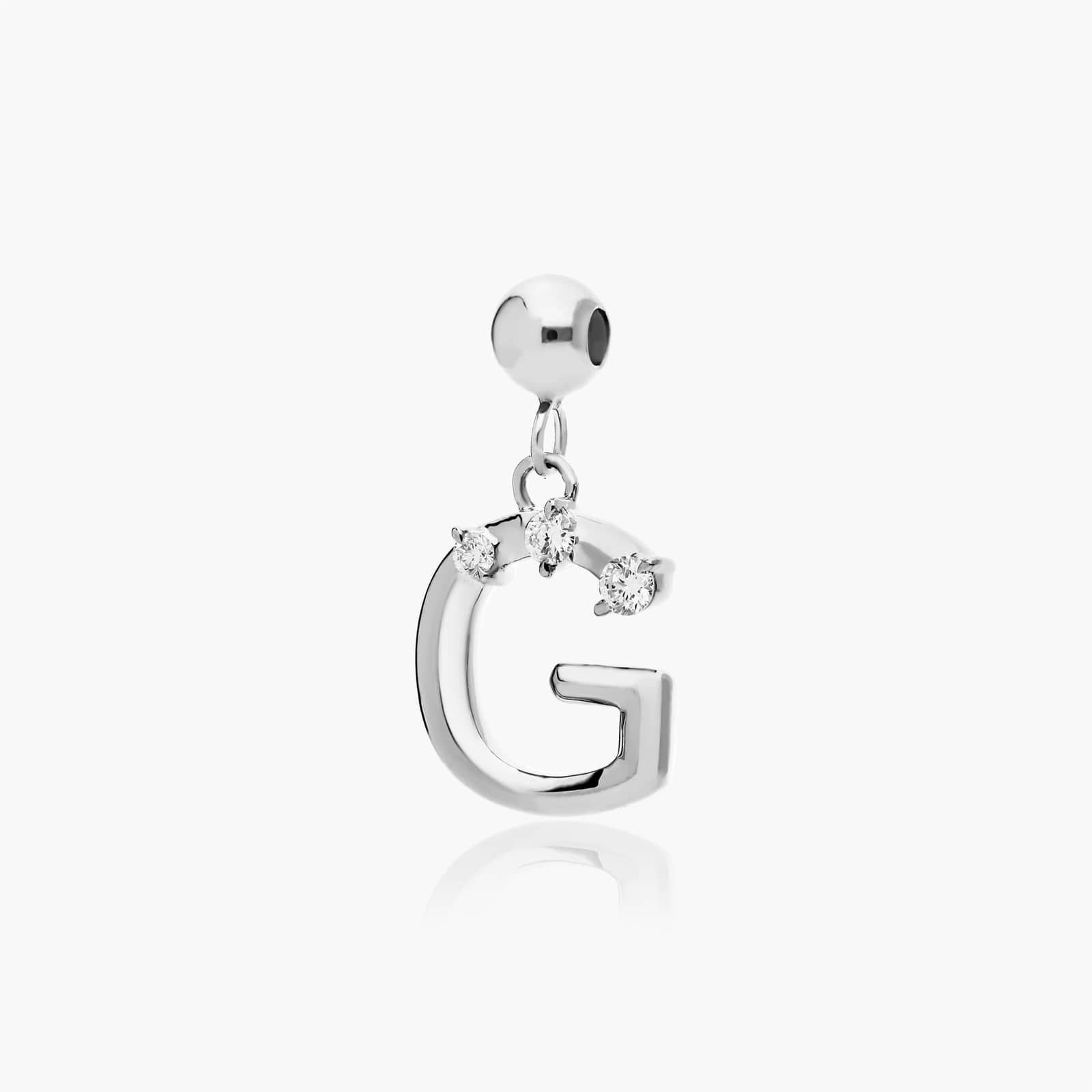 G Initial Lab-Grown Diamond Charm In 14K White Gold By James Allen