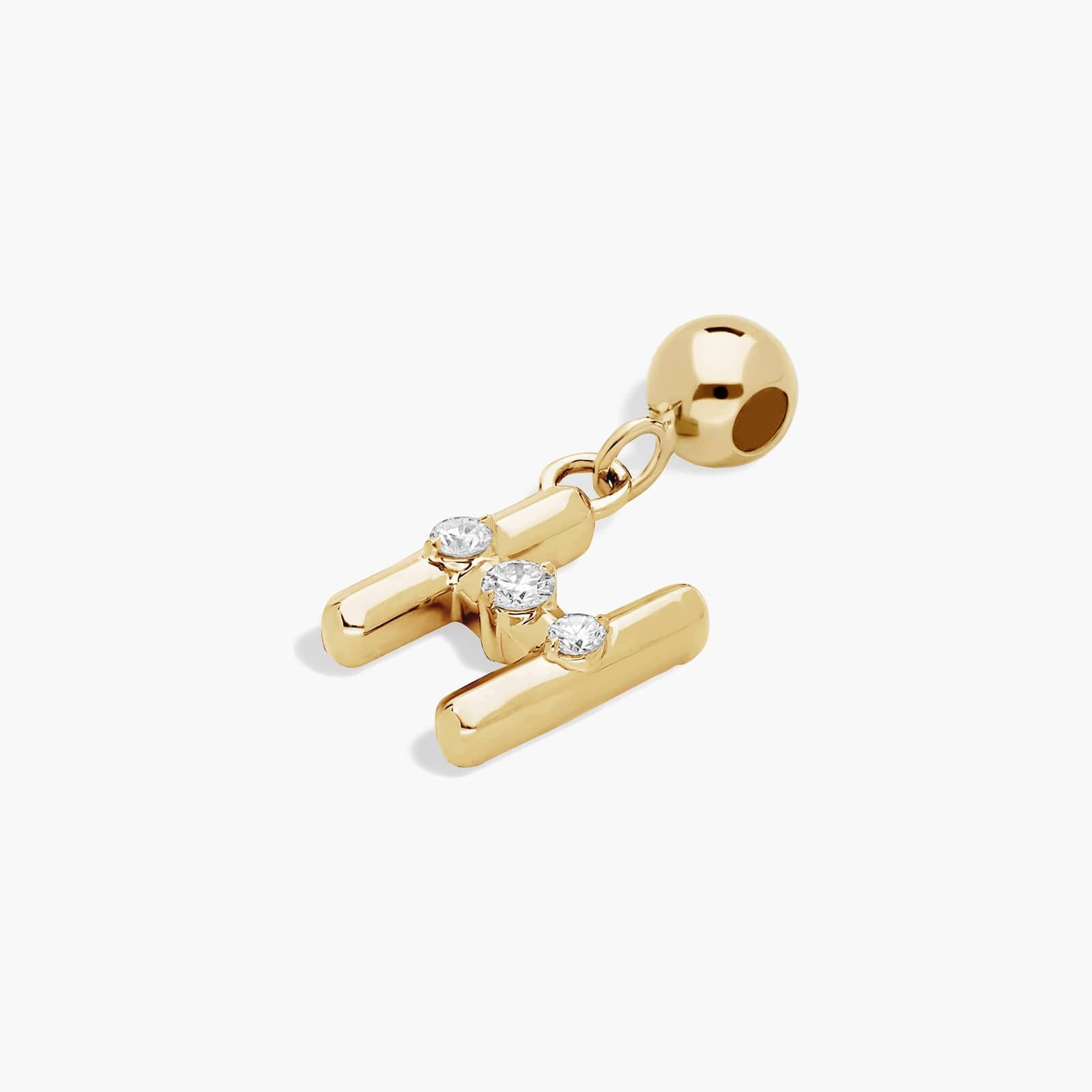 H Initial Lab-Grown Diamond Charm In 14K Yellow Gold By James Allen