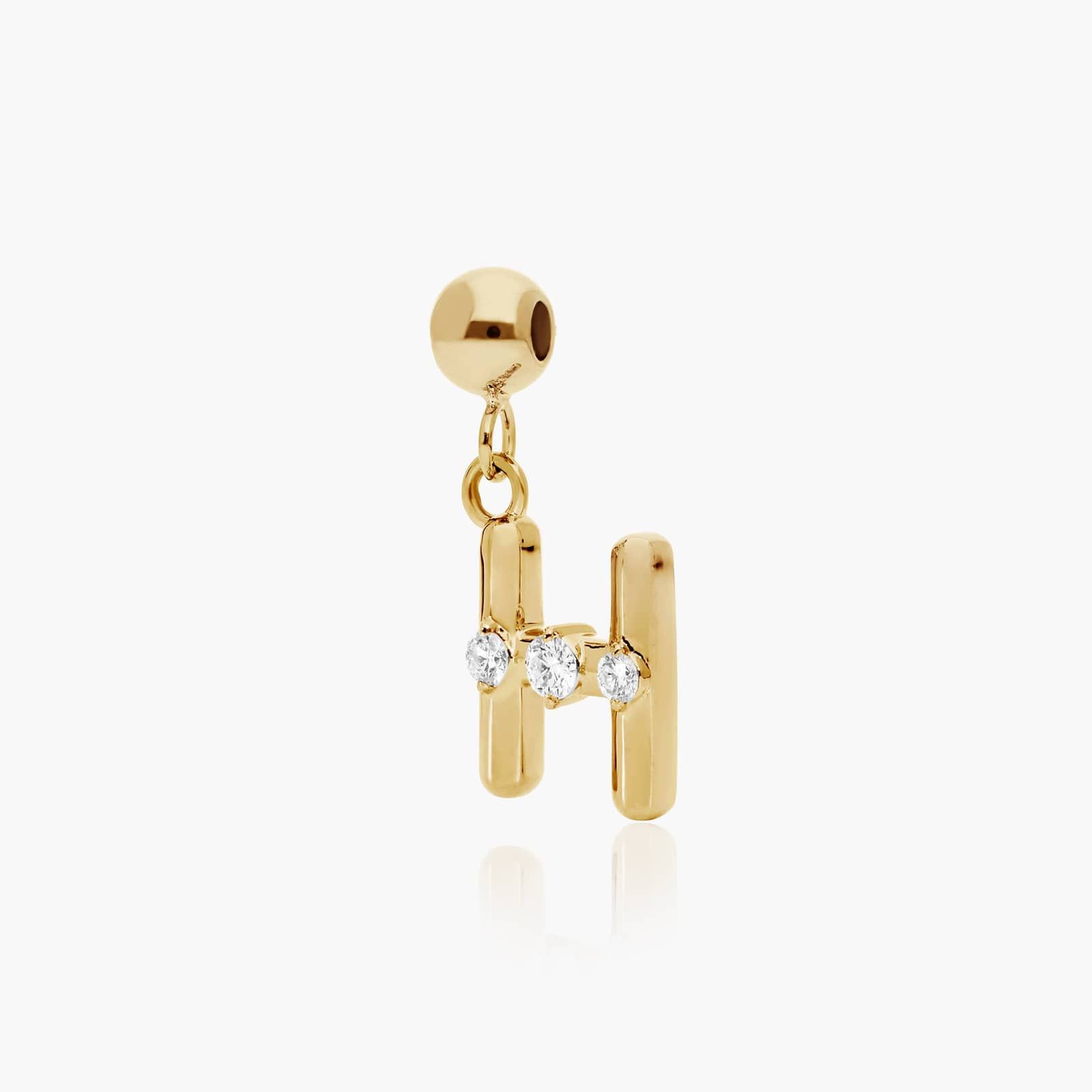 H Initial Lab-Grown Diamond Charm In 14K Yellow Gold By James Allen