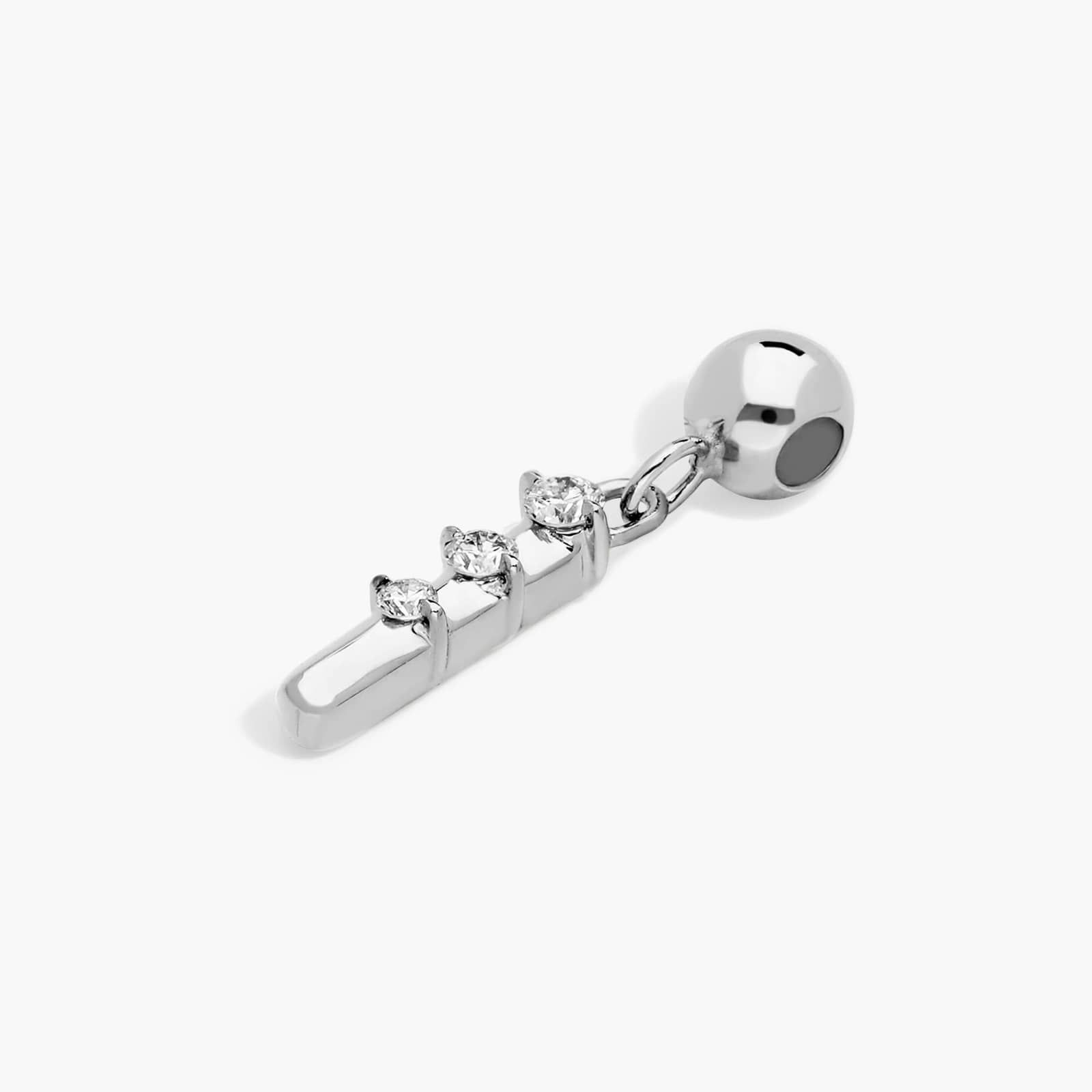 I Initial Lab-Grown Diamond Charm In 14K White Gold By James Allen