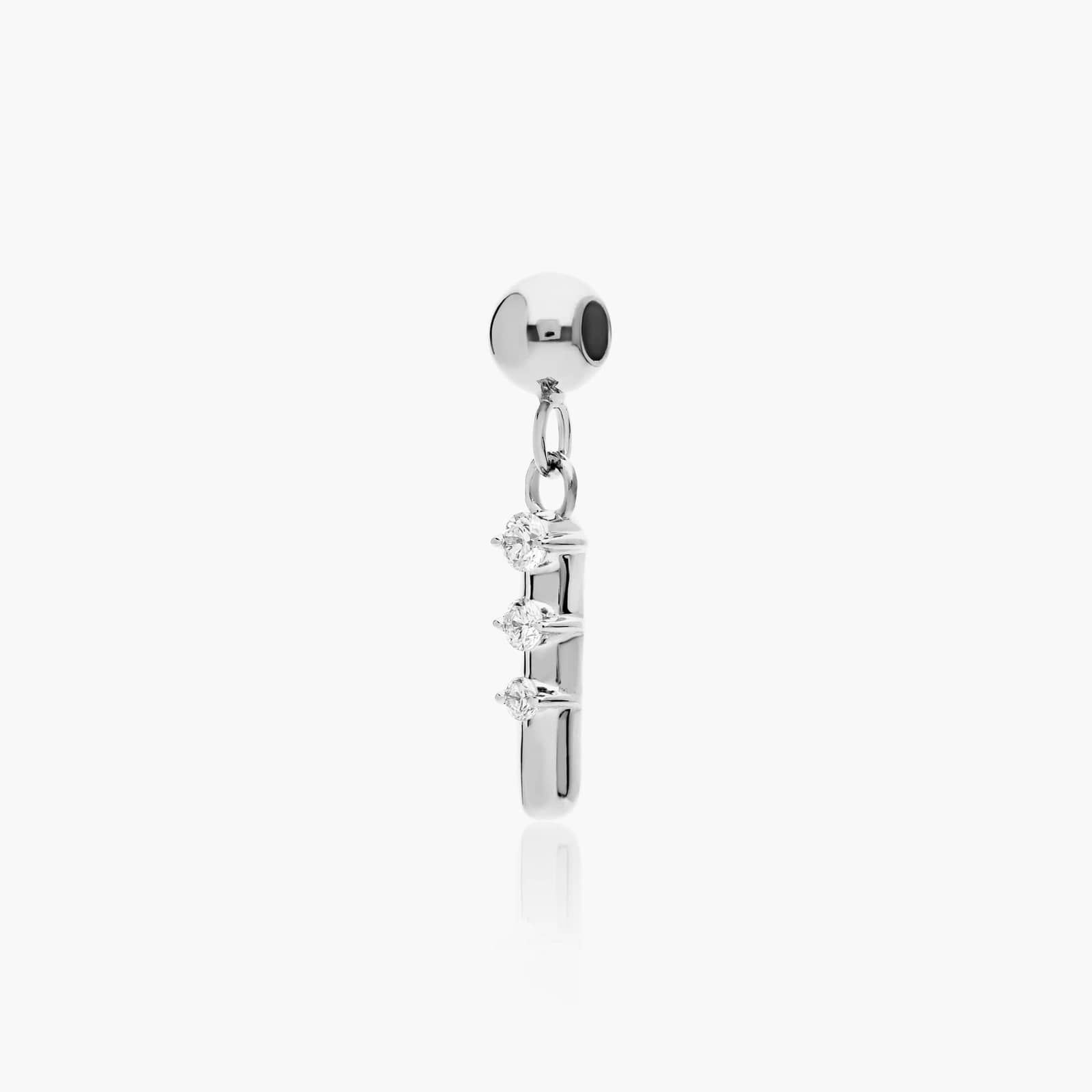 I Initial Lab-Grown Diamond Charm In 14K White Gold By James Allen