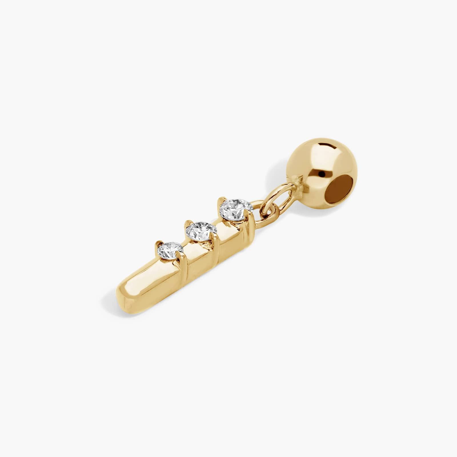 I Initial Lab-Grown Diamond Charm In 14K Yellow Gold By James Allen