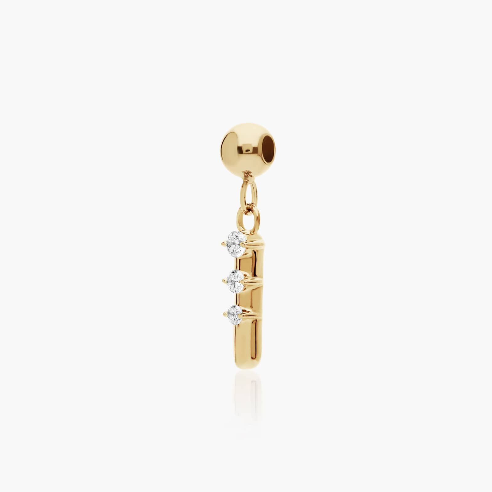 I Initial Lab-Grown Diamond Charm In 14K Yellow Gold By James Allen