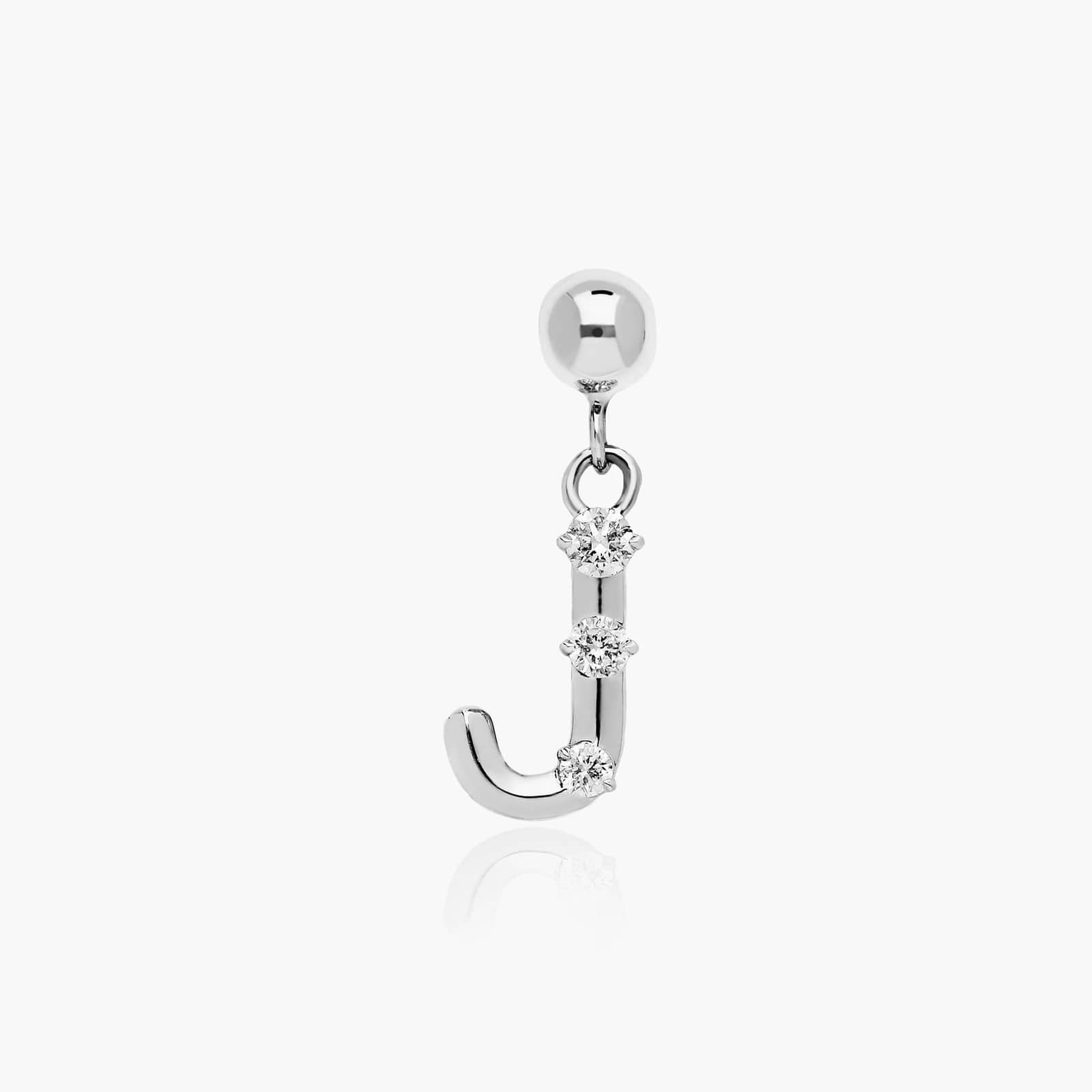 J Initial Lab-Grown Diamond Charm In 14K White Gold By James Allen