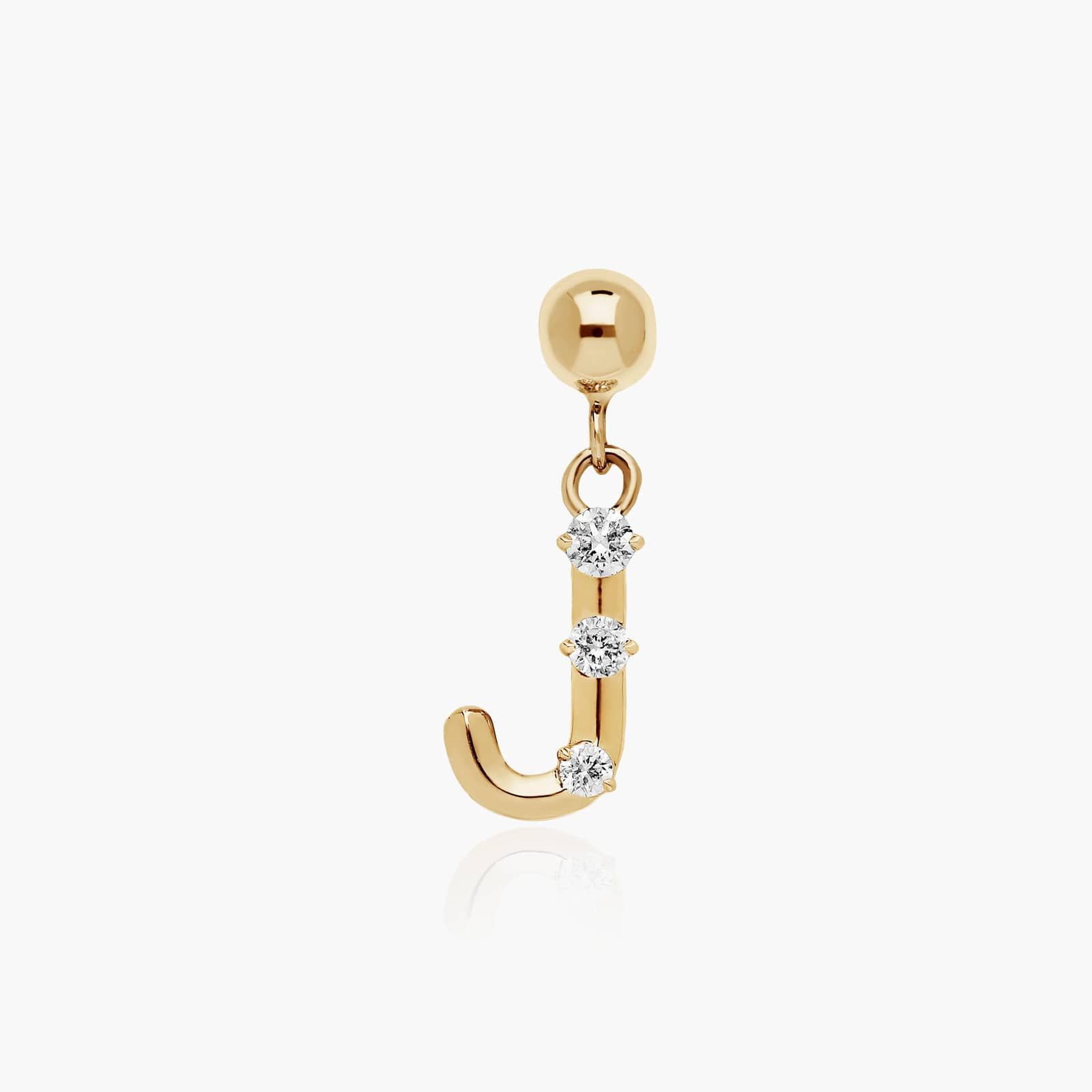 J Initial Lab-Grown Diamond Charm In 14K Yellow Gold By James Allen