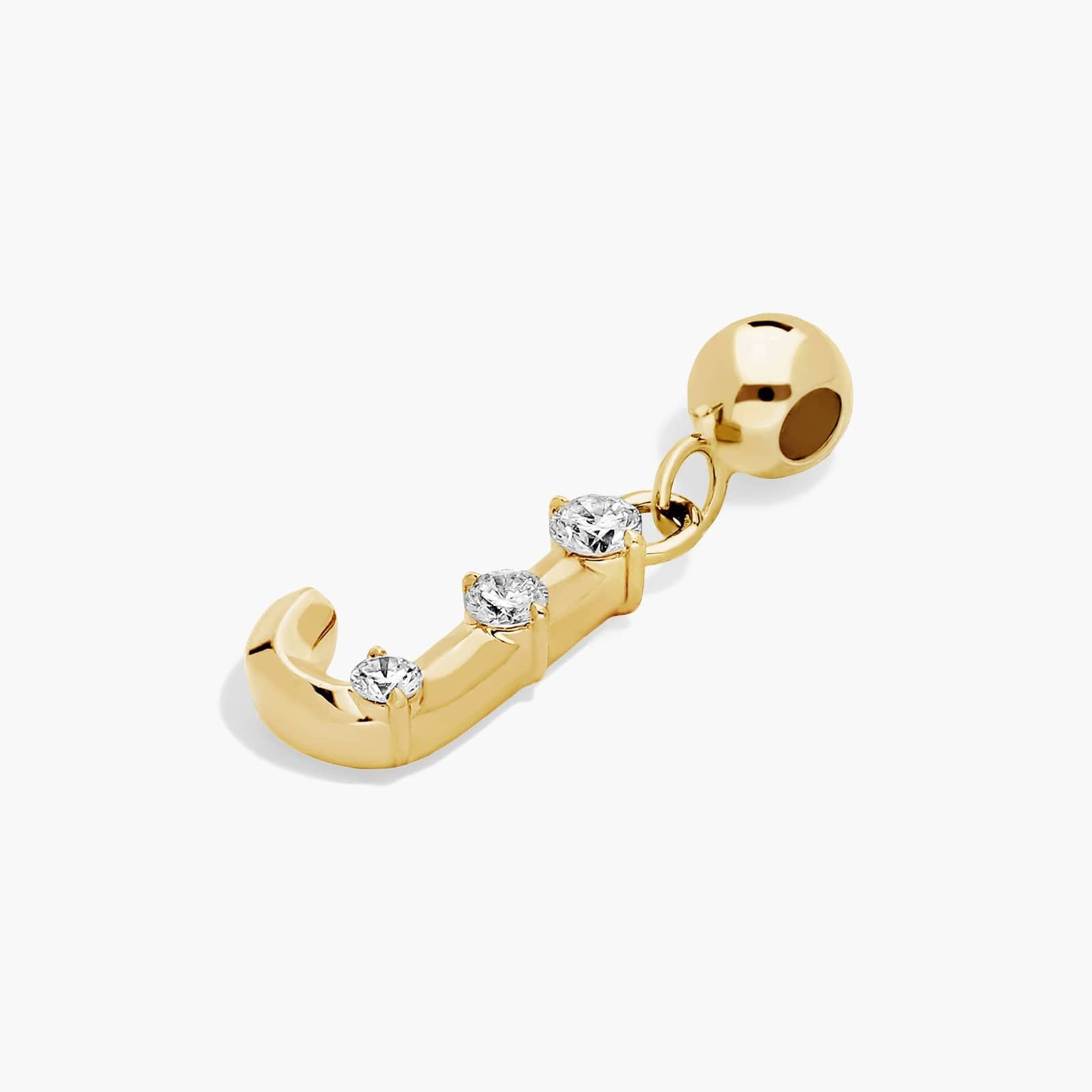 J Initial Lab-Grown Diamond Charm In 14K Yellow Gold By James Allen