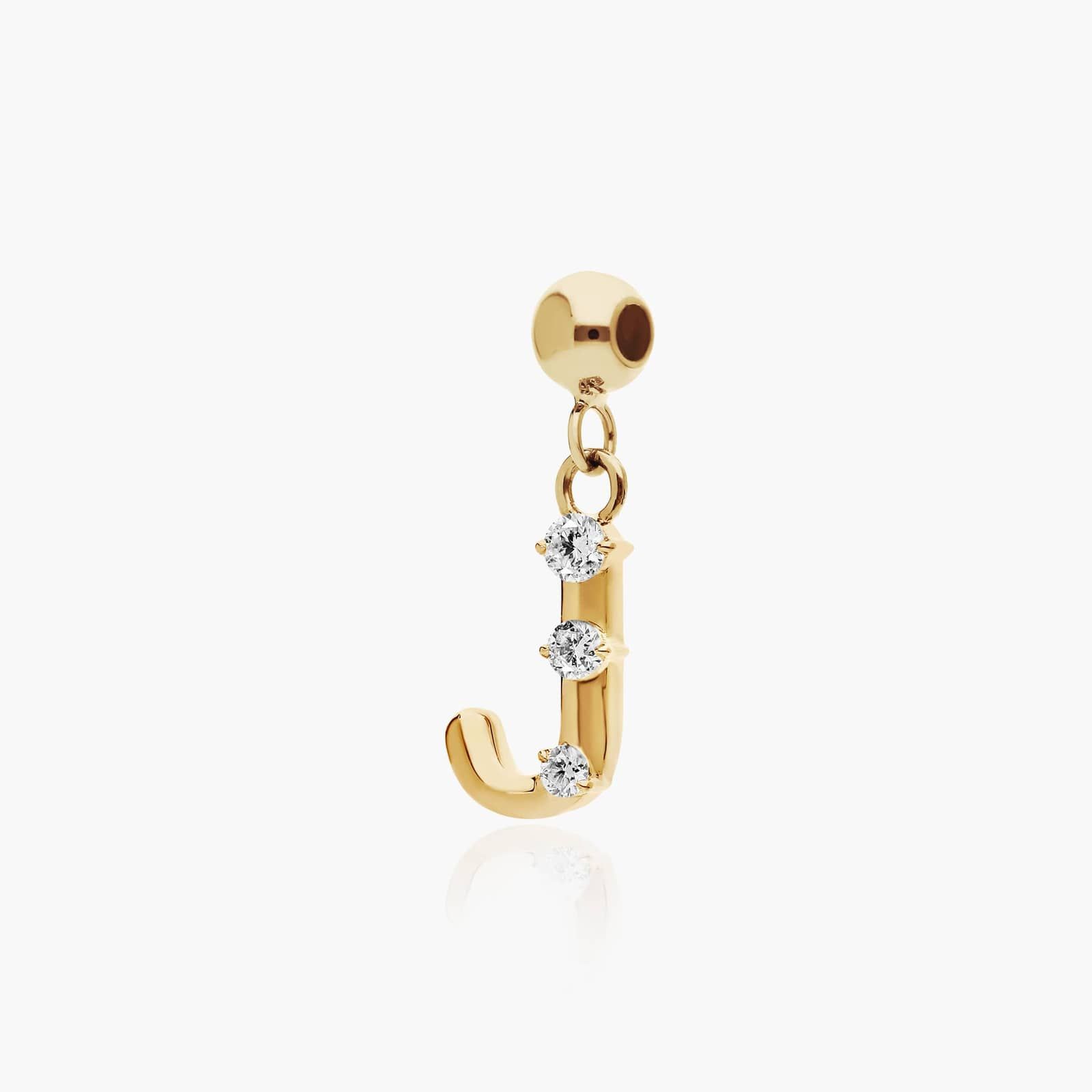 J Initial Lab-Grown Diamond Charm In 14K Yellow Gold By James Allen