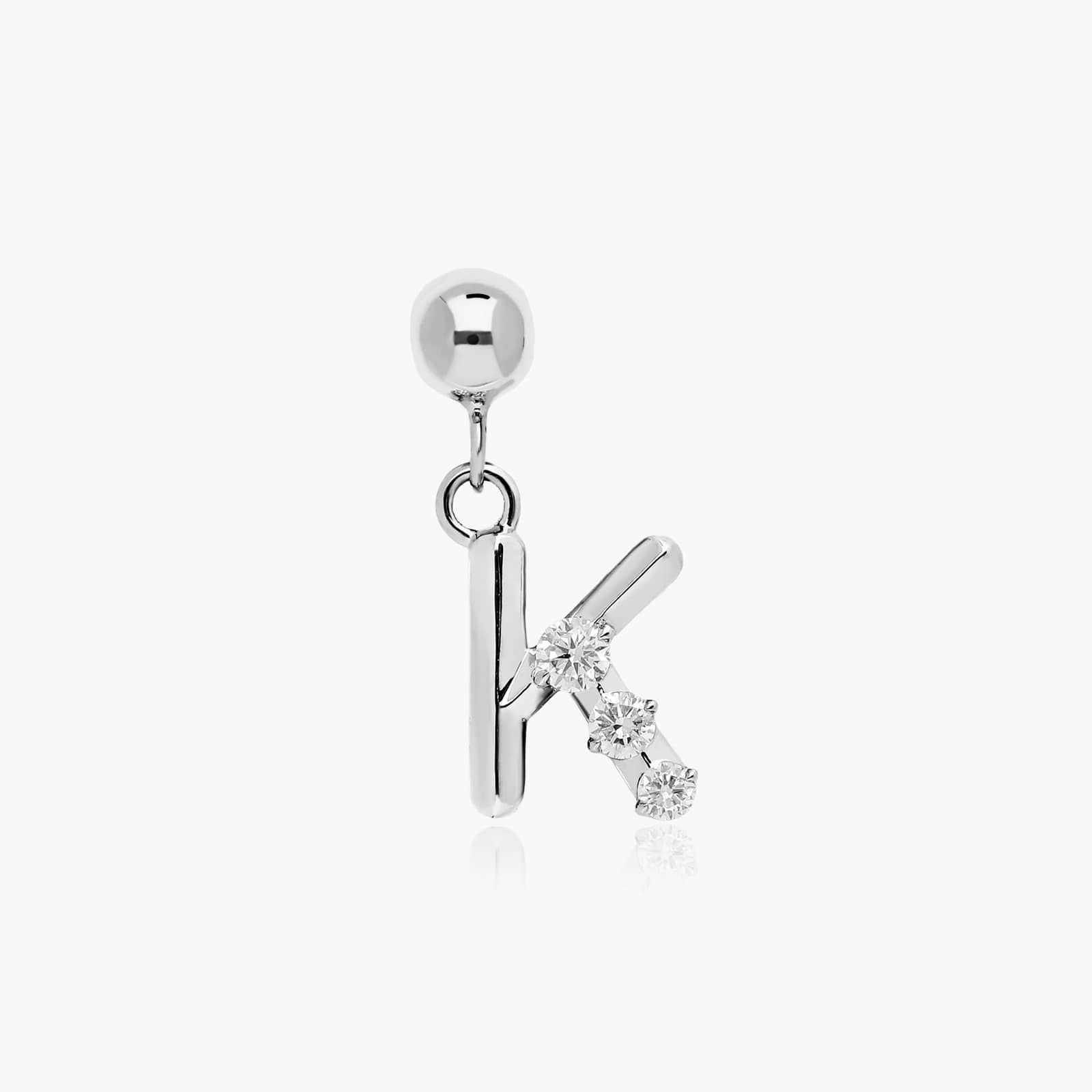 K Initial Lab-Grown Diamond Charm In 14K White Gold By James Allen