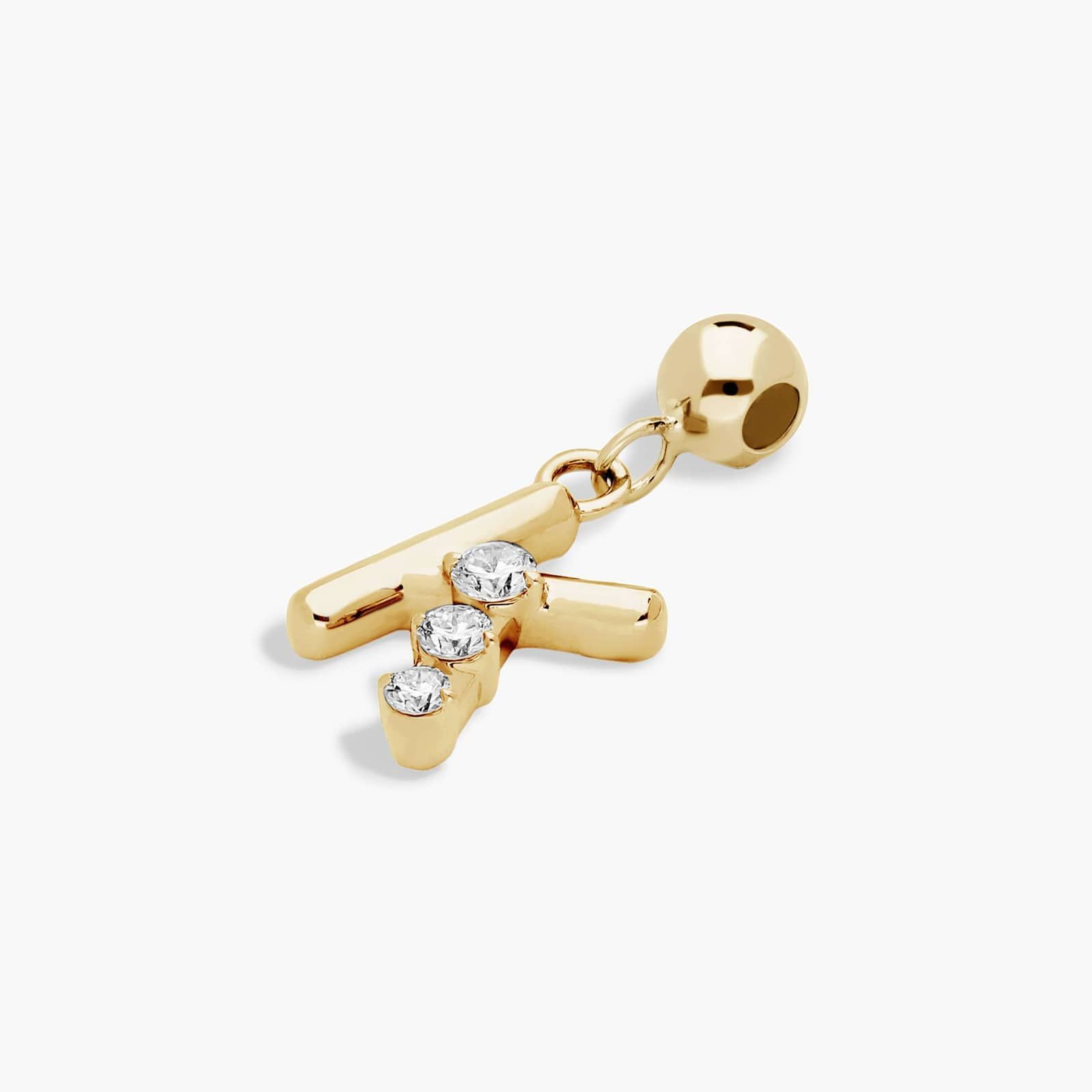 K Initial Lab-Grown Diamond Charm In 14K Yellow Gold By James Allen