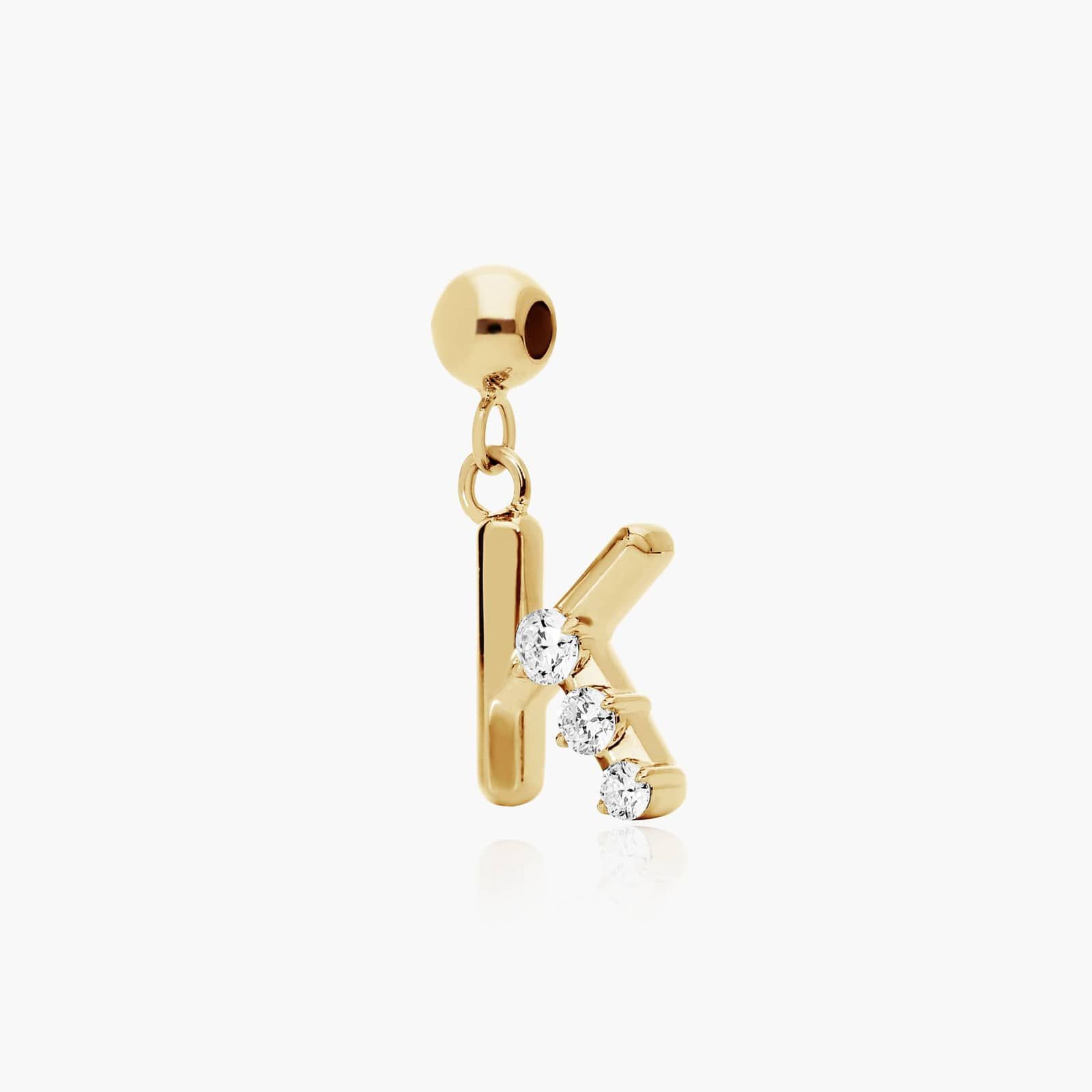 K Initial Lab-Grown Diamond Charm In 14K Yellow Gold By James Allen
