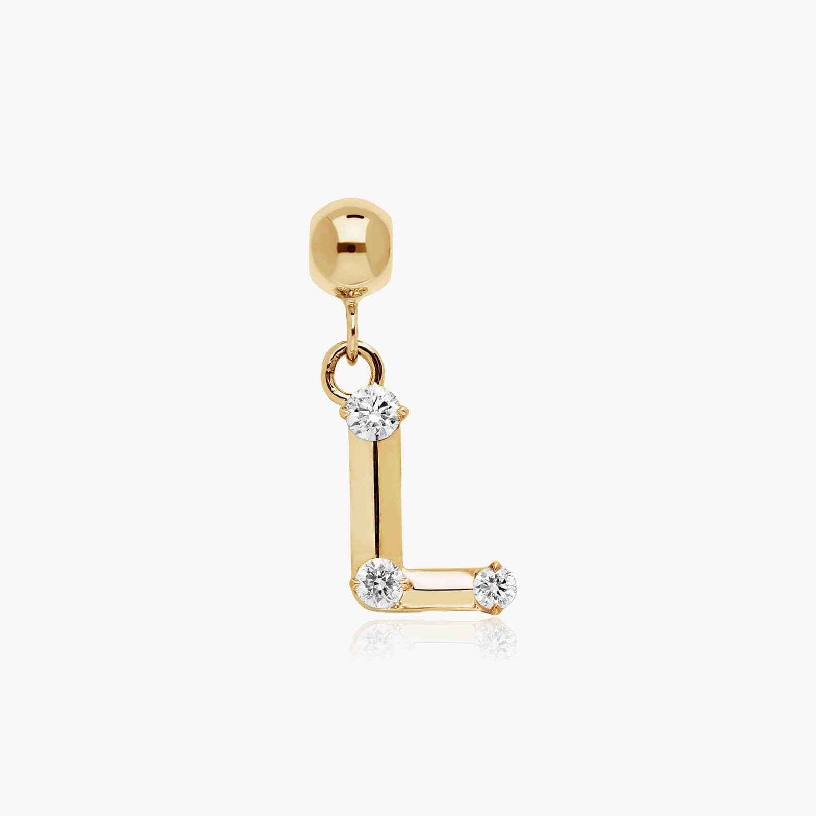 L Initial Lab-Grown Diamond Charm In 14K Yellow Gold By James Allen