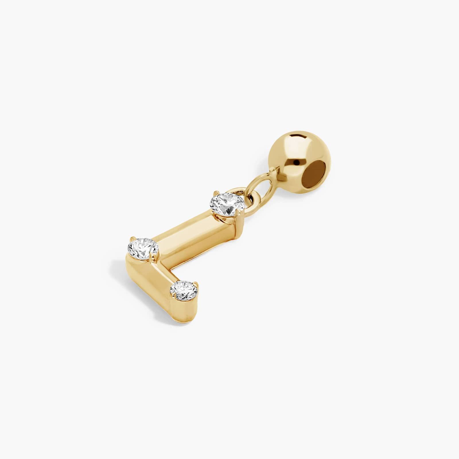 L Initial Lab-Grown Diamond Charm In 14K Yellow Gold By James Allen