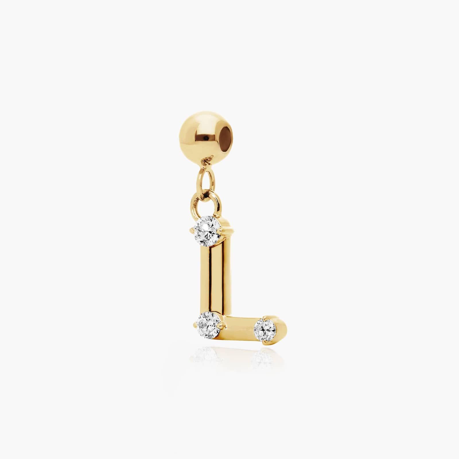 L Initial Lab-Grown Diamond Charm In 14K Yellow Gold By James Allen