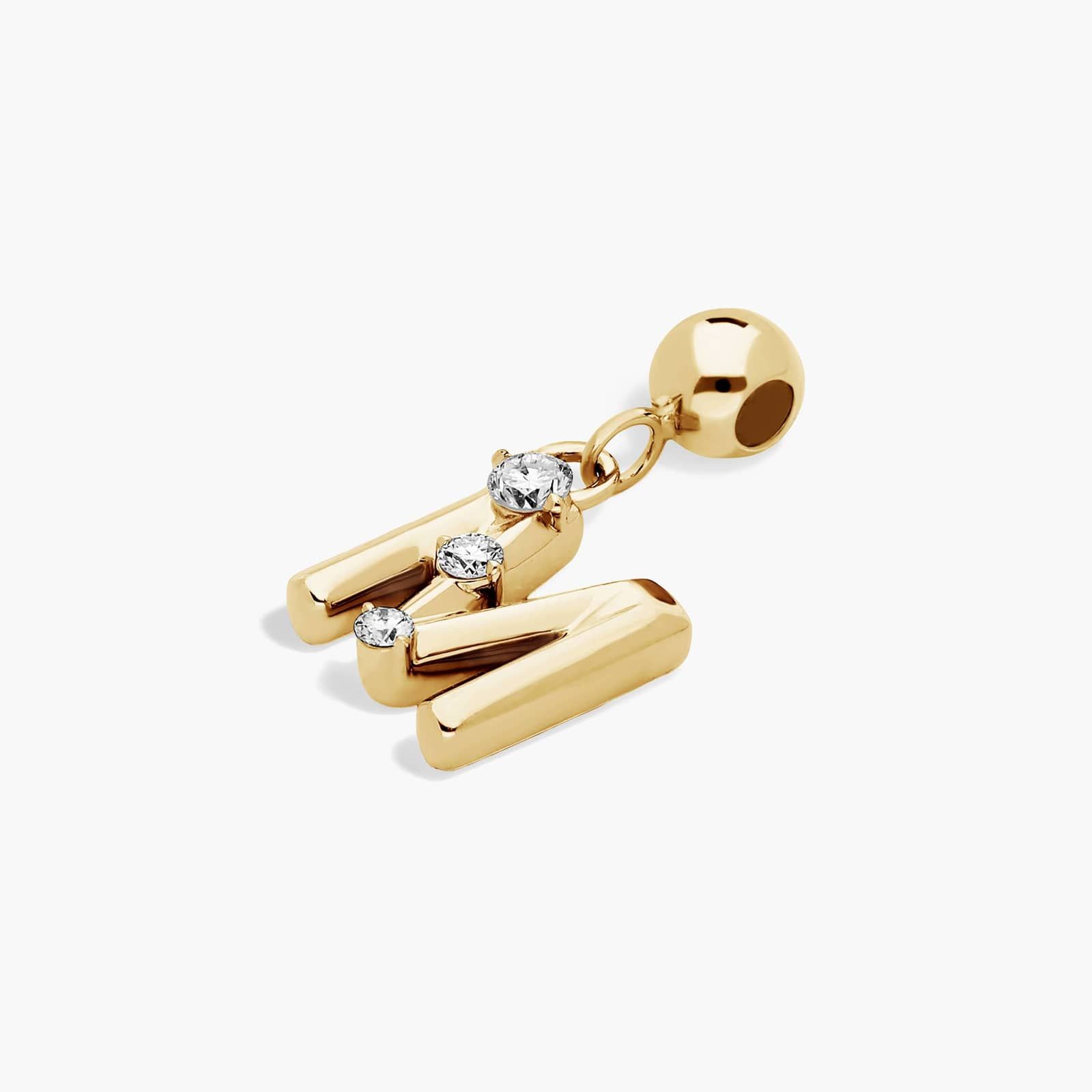 M Initial Lab-Grown Diamond Charm In 14K Yellow Gold By James Allen