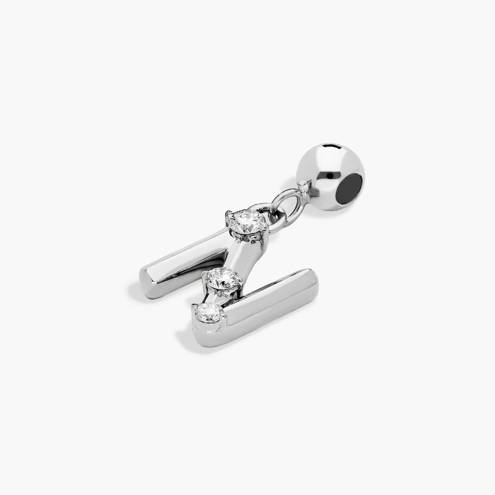 N Initial Lab-Grown Diamond Charm In 14K White Gold By James Allen