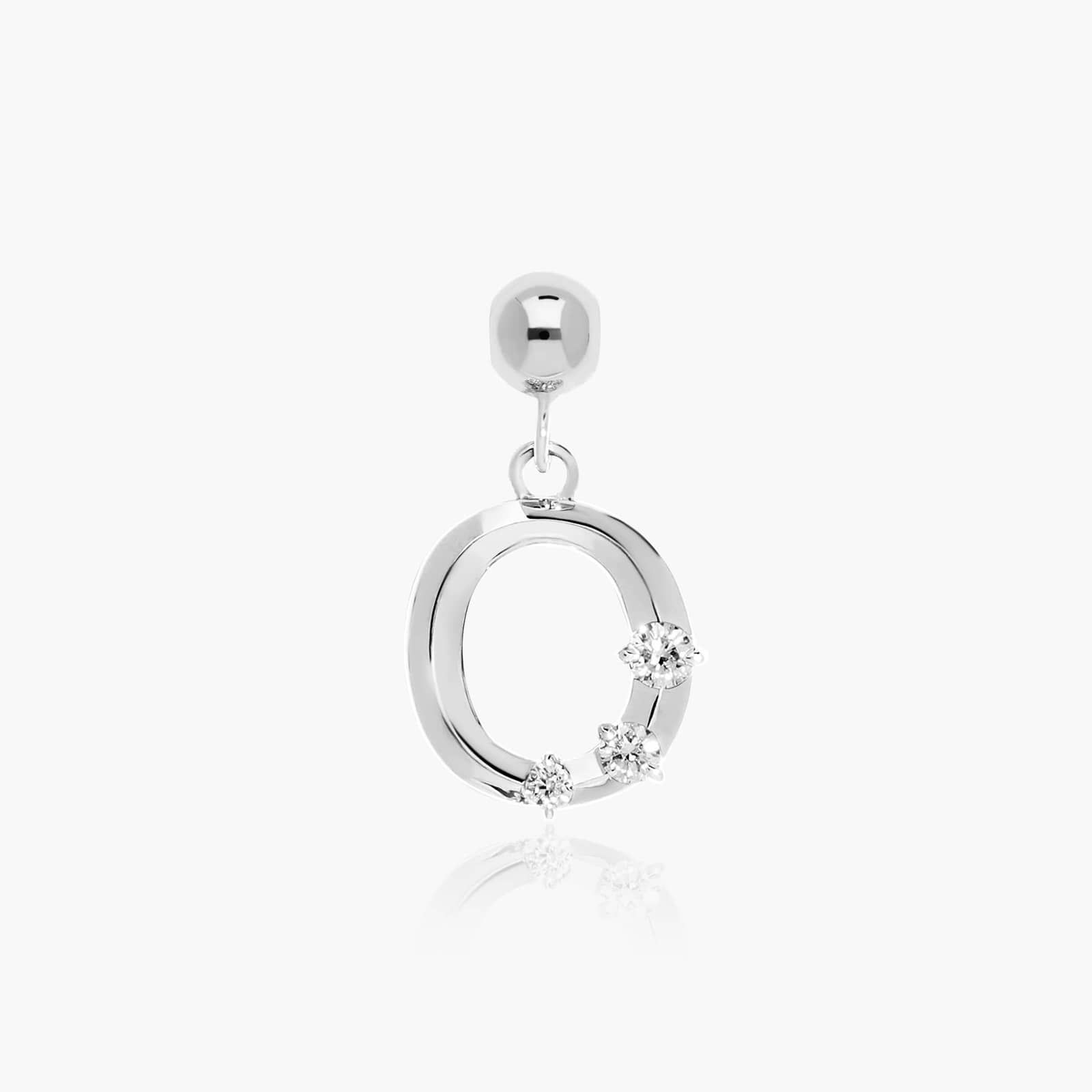 O Initial Lab-Grown Diamond Charm In 14K White Gold By James Allen