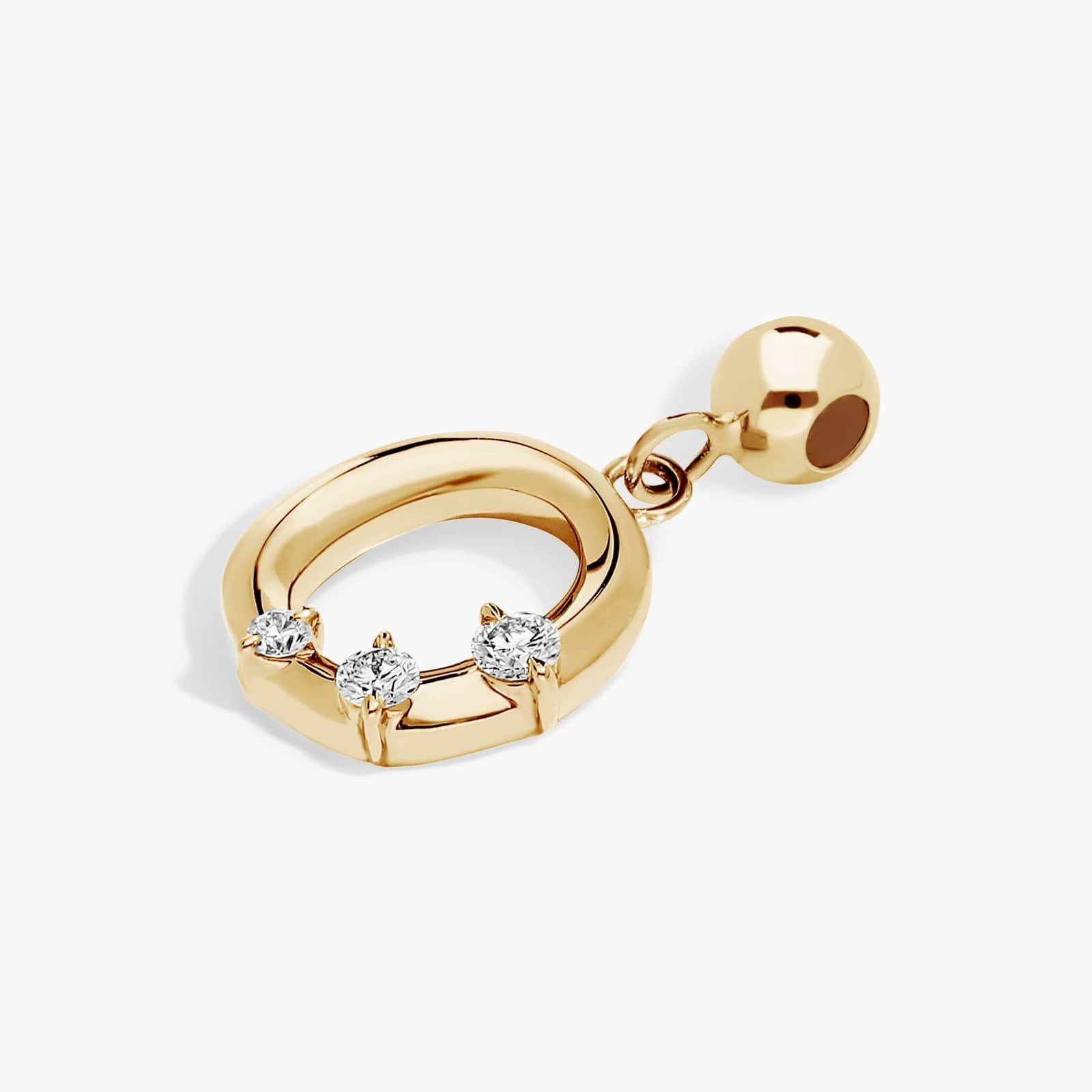 O Initial Lab-Grown Diamond Charm In 14K Yellow Gold By James Allen