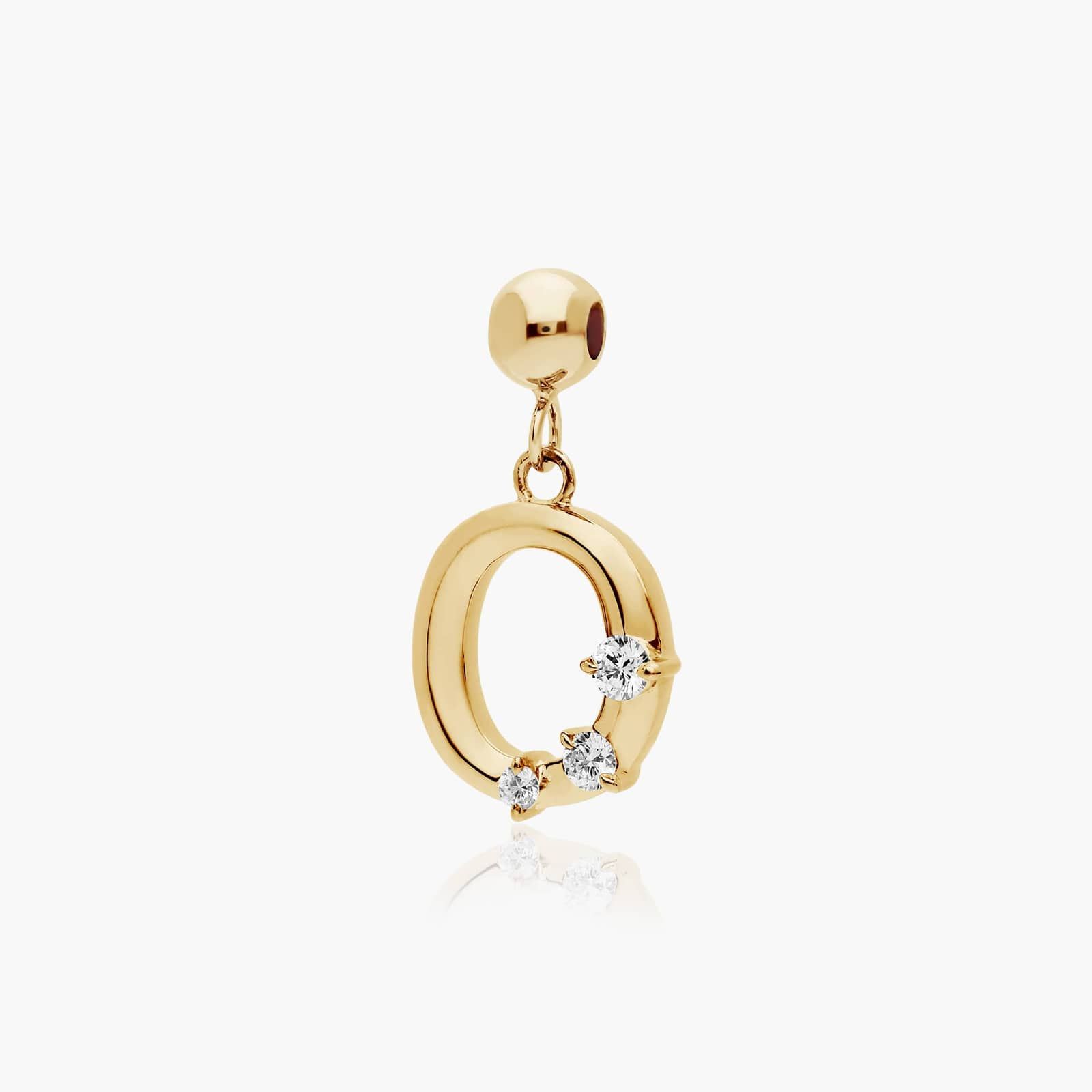 O Initial Lab-Grown Diamond Charm In 14K Yellow Gold By James Allen