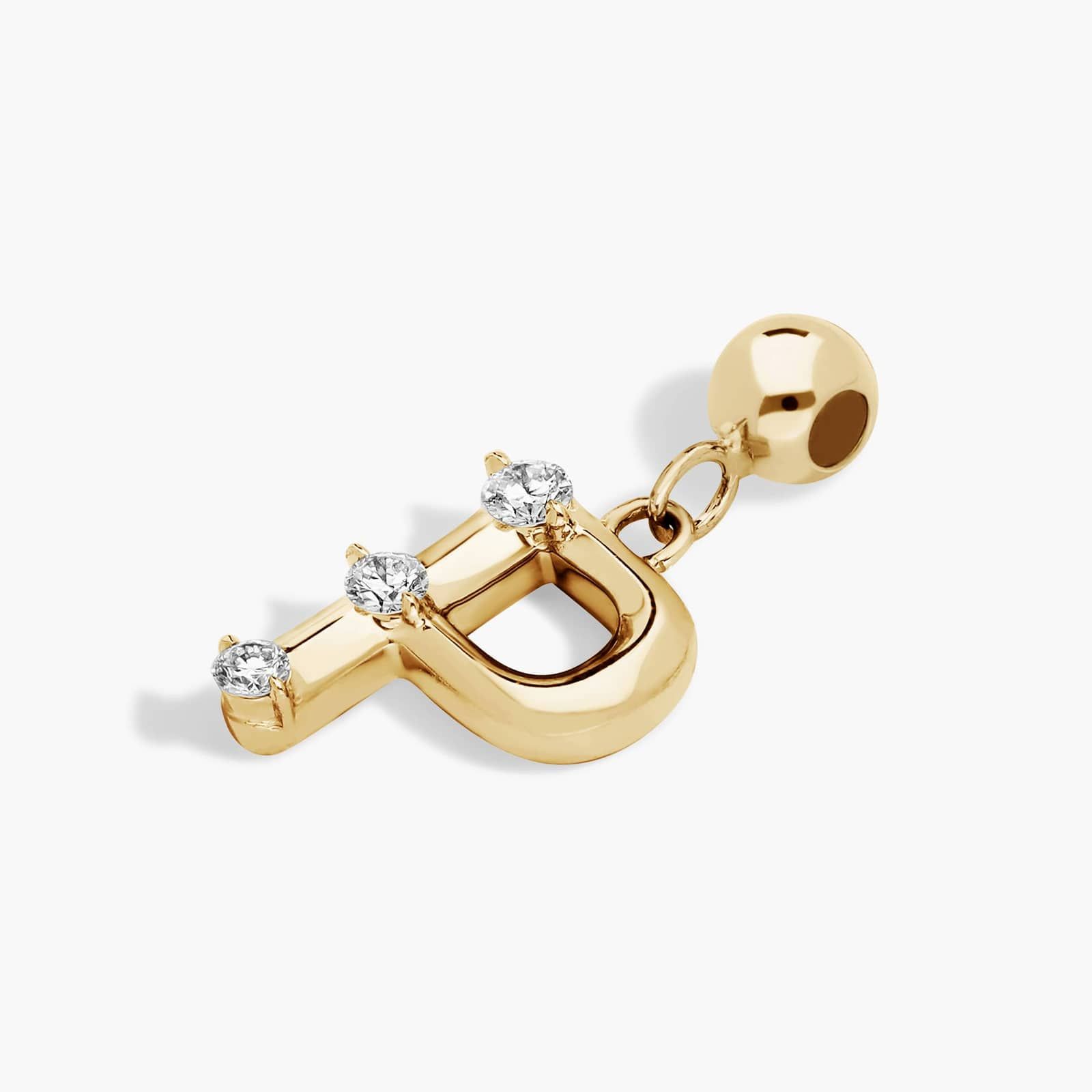 P Initial Lab-Grown Diamond Charm In 14K Yellow Gold By James Allen
