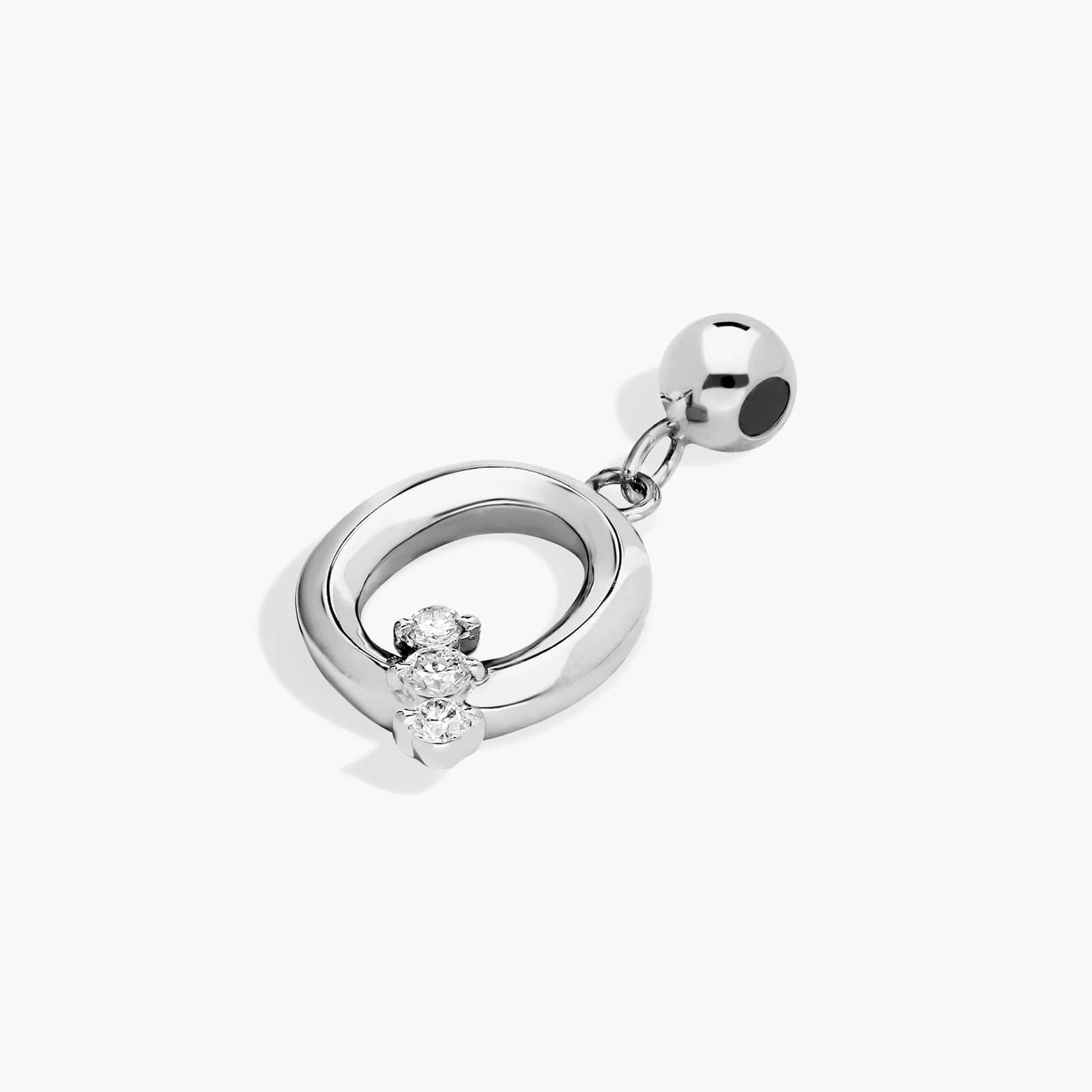 Q Initial Lab-Grown Diamond Charm In 14K White Gold By James Allen