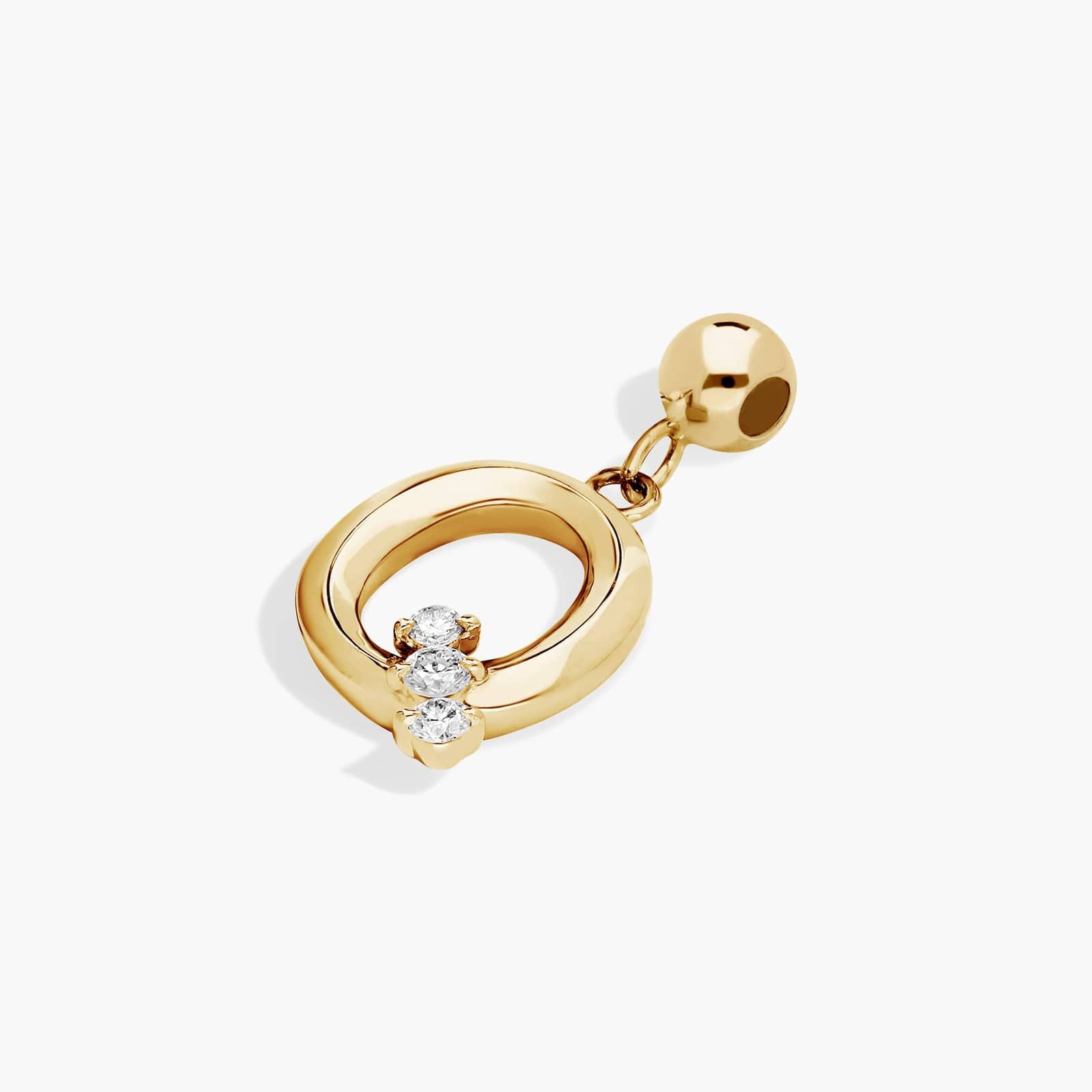 Q Initial Lab-Grown Diamond Charm In 14K Yellow Gold By James Allen