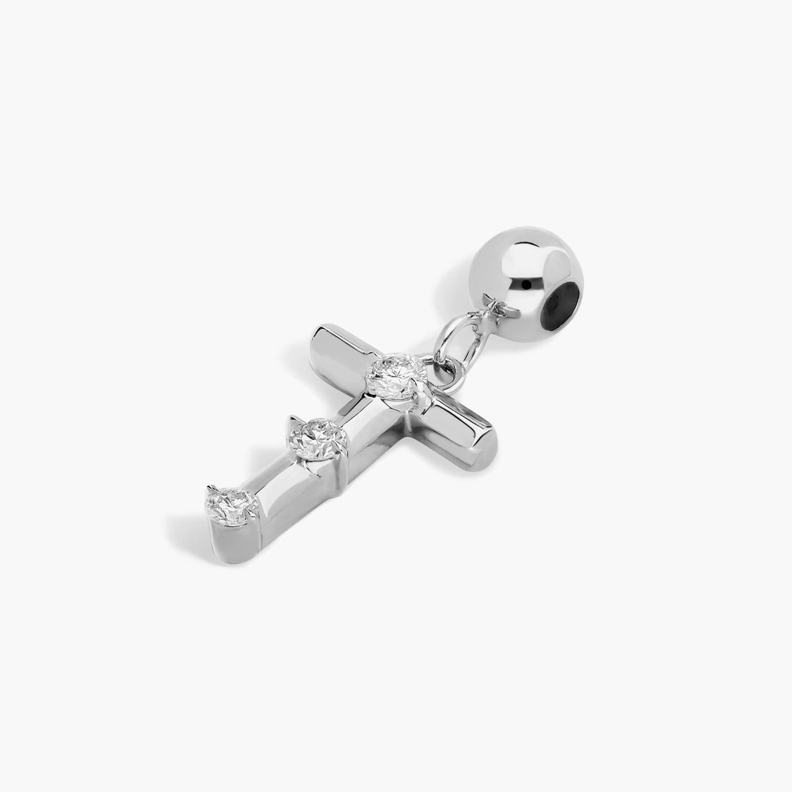 T Initial Lab-Grown Diamond Charm In 14K White Gold By James Allen