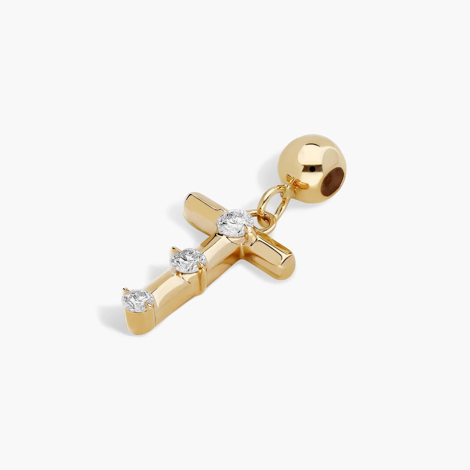 T Initial Lab-Grown Diamond Charm In 14K Yellow Gold By James Allen