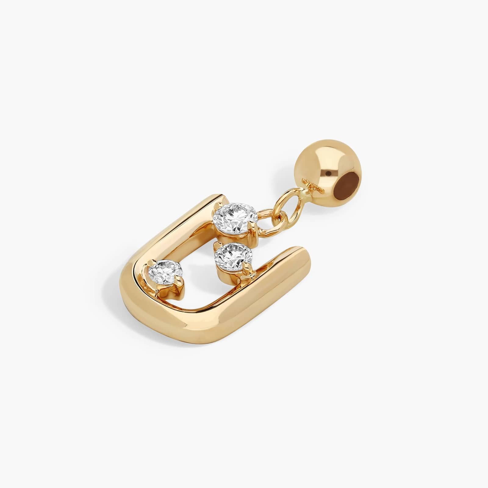 U Initial Lab-Grown Diamond Charm In 14K Yellow Gold By James Allen