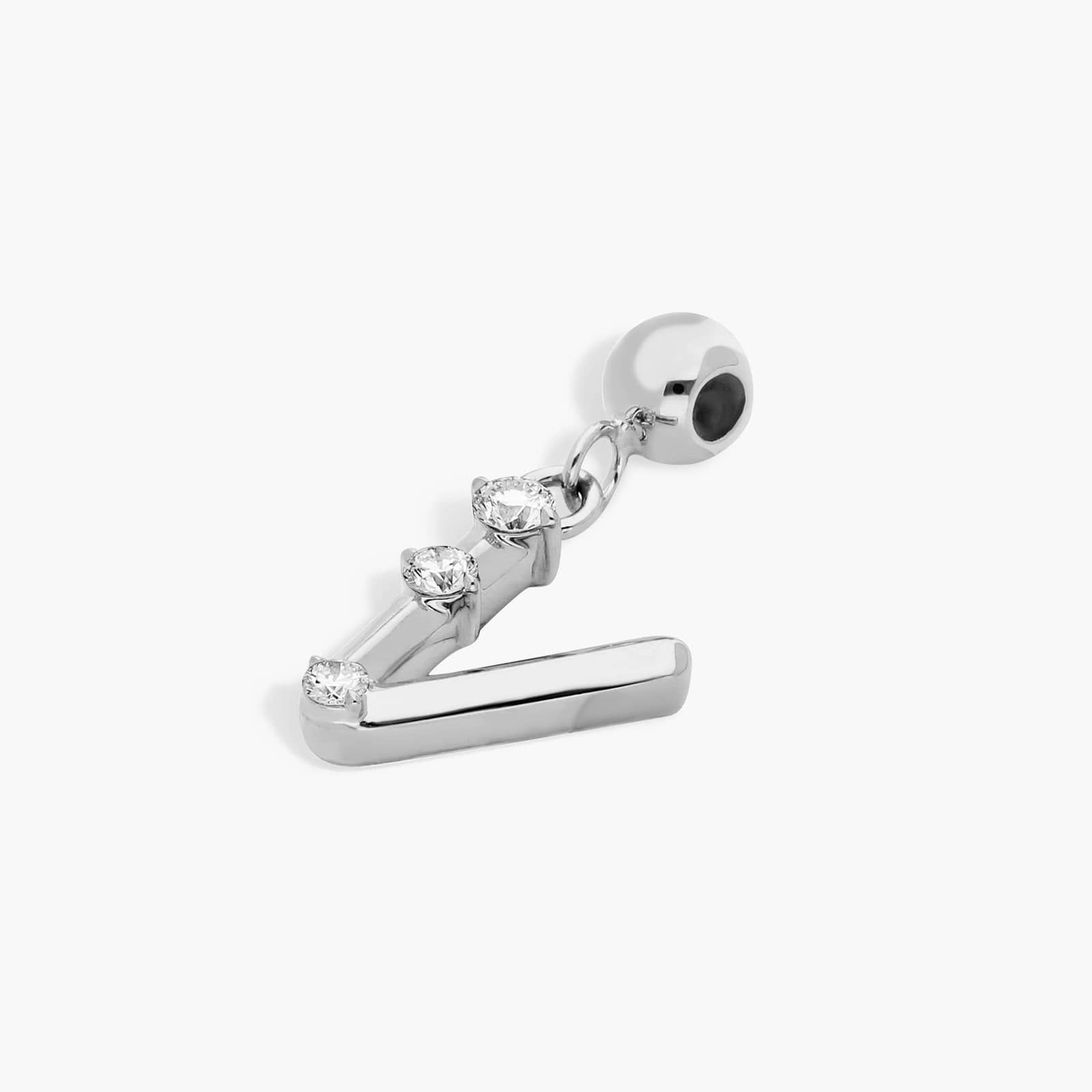 V Initial Lab-Grown Diamond Charm In 14K White Gold By James Allen