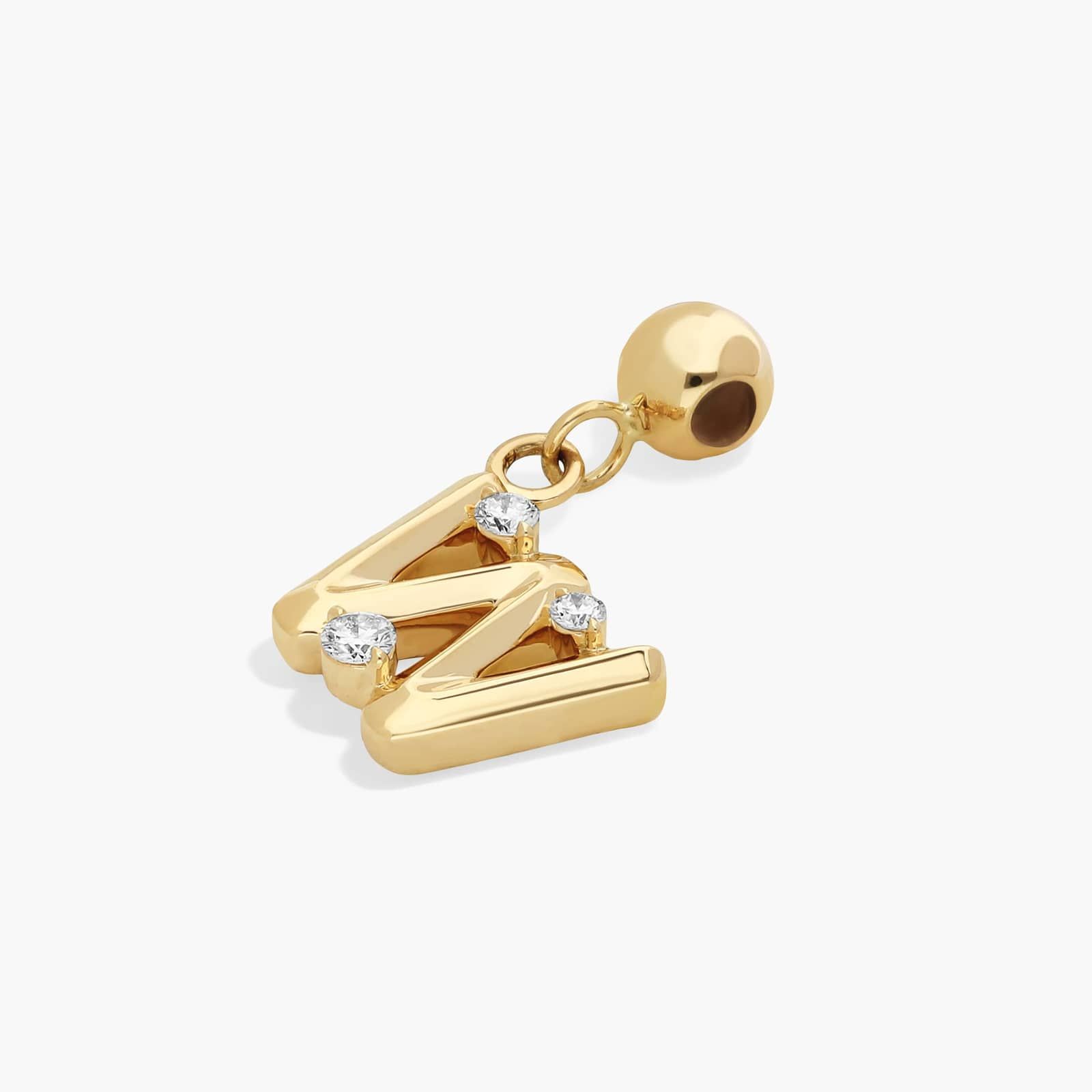 W Initial Lab-Grown Diamond Charm In 14K Yellow Gold By James Allen