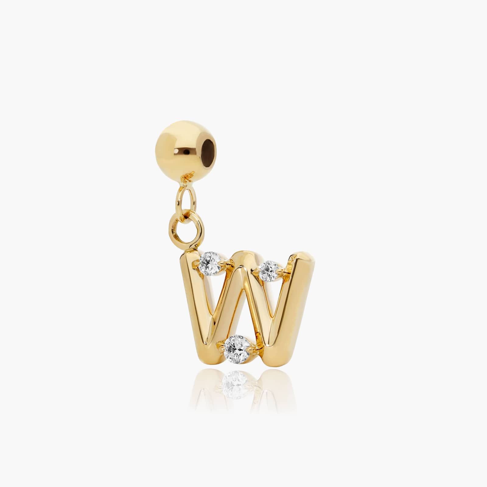 W Initial Lab-Grown Diamond Charm In 14K Yellow Gold By James Allen