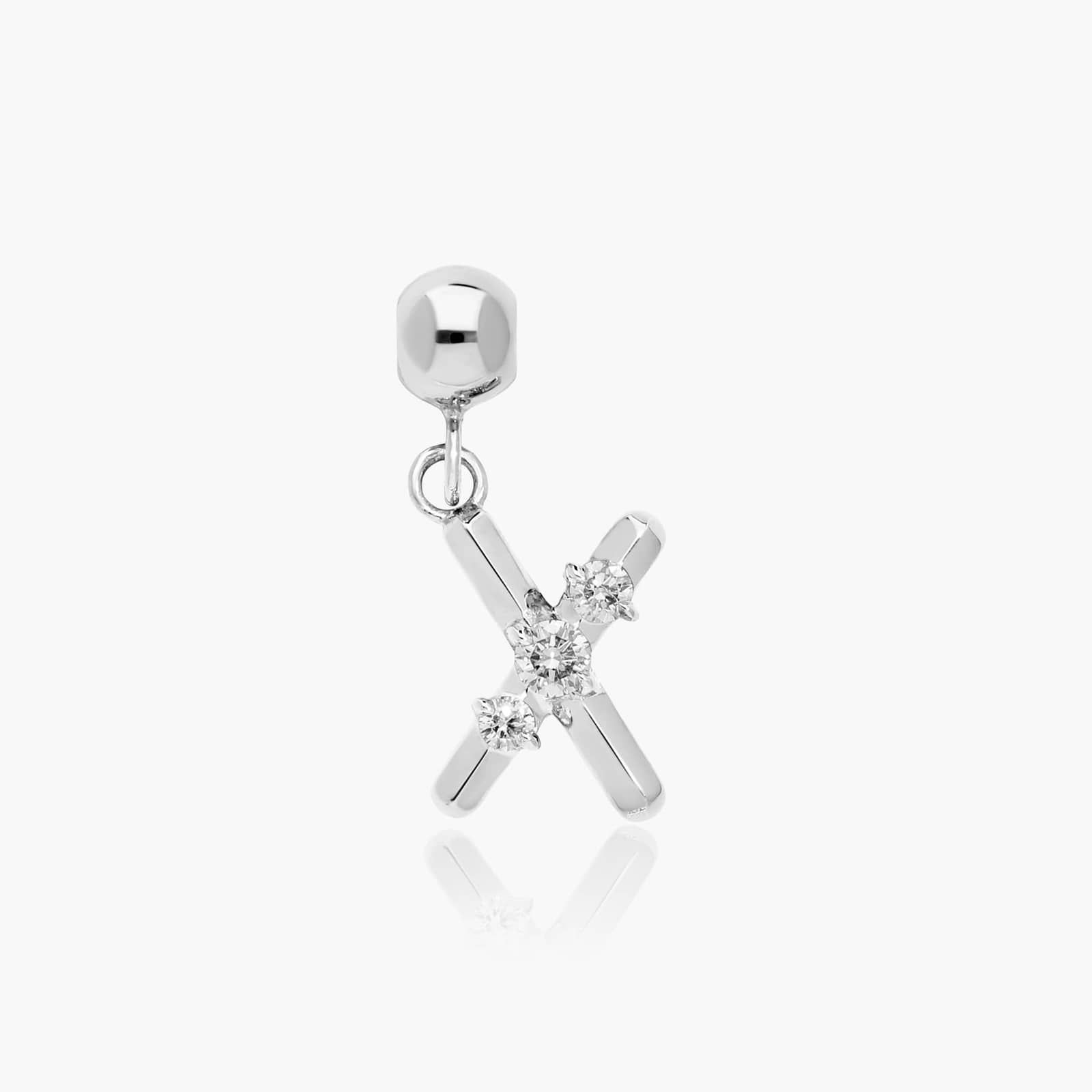 X Initial Lab-Grown Diamond Charm In 14K White Gold By James Allen