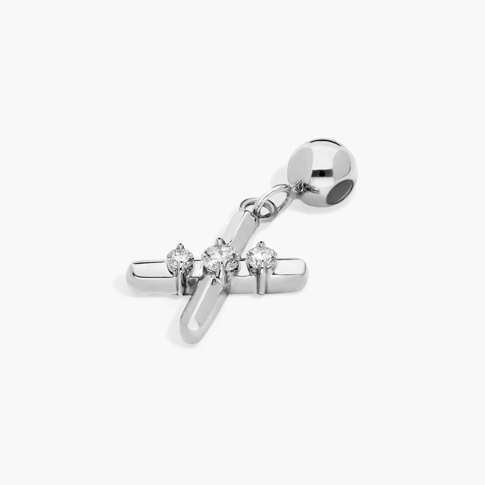 X Initial Lab-Grown Diamond Charm In 14K White Gold By James Allen