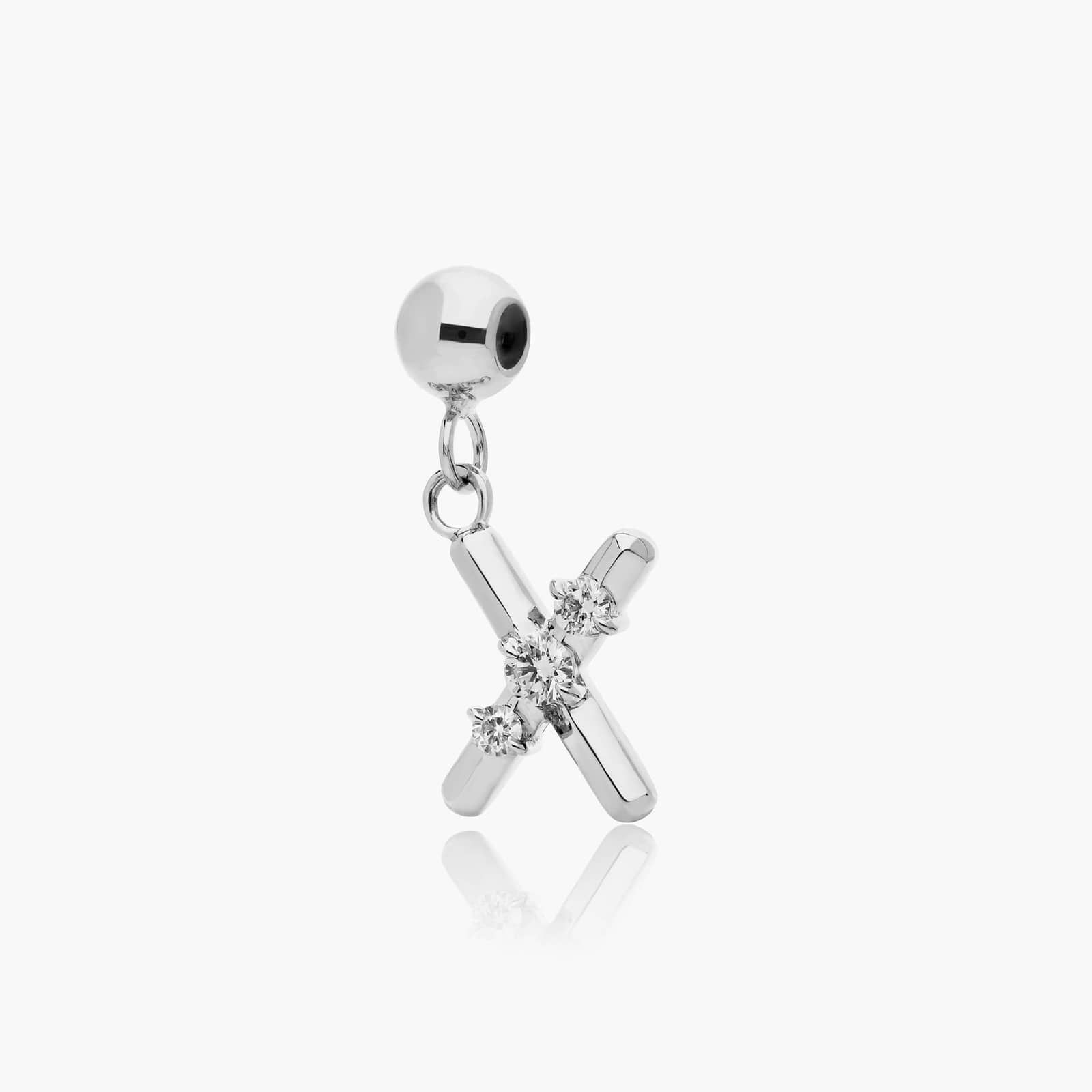 X Initial Lab-Grown Diamond Charm In 14K White Gold By James Allen